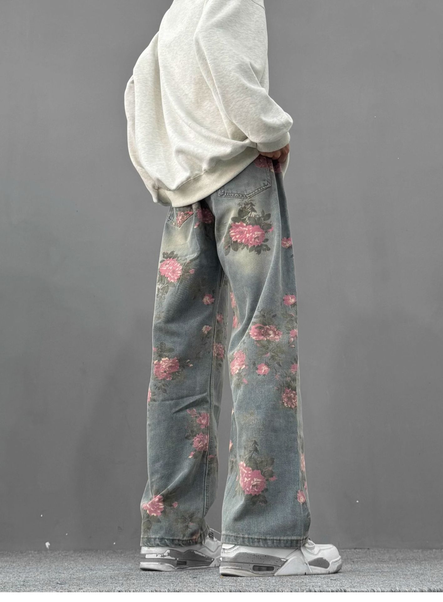 Japanese Brand Men's American street scimitar floral jacquard bootcut jeans Size US 32 / EU 48 - 6 Thumbnail