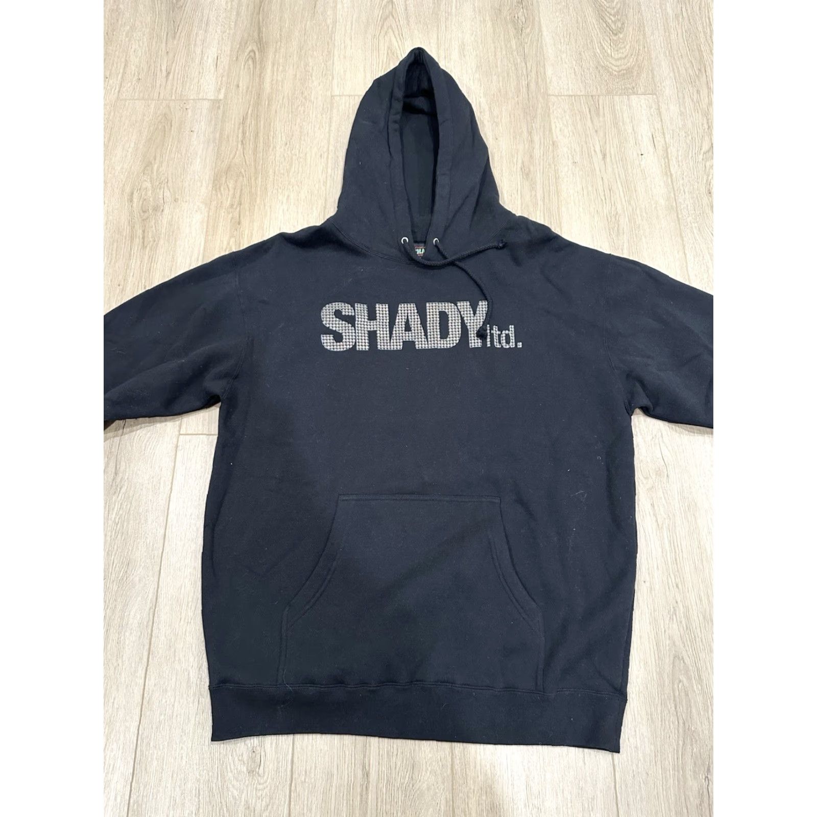 Logo 7 VINTAGE Shady Hoodie Mens Large L Black Crew Neck Cotton Blend Fleece Embroidered 8 Mile 1999-2000s Pullover Size US L / EU 52-54 / 3 - 3 Thumbnail