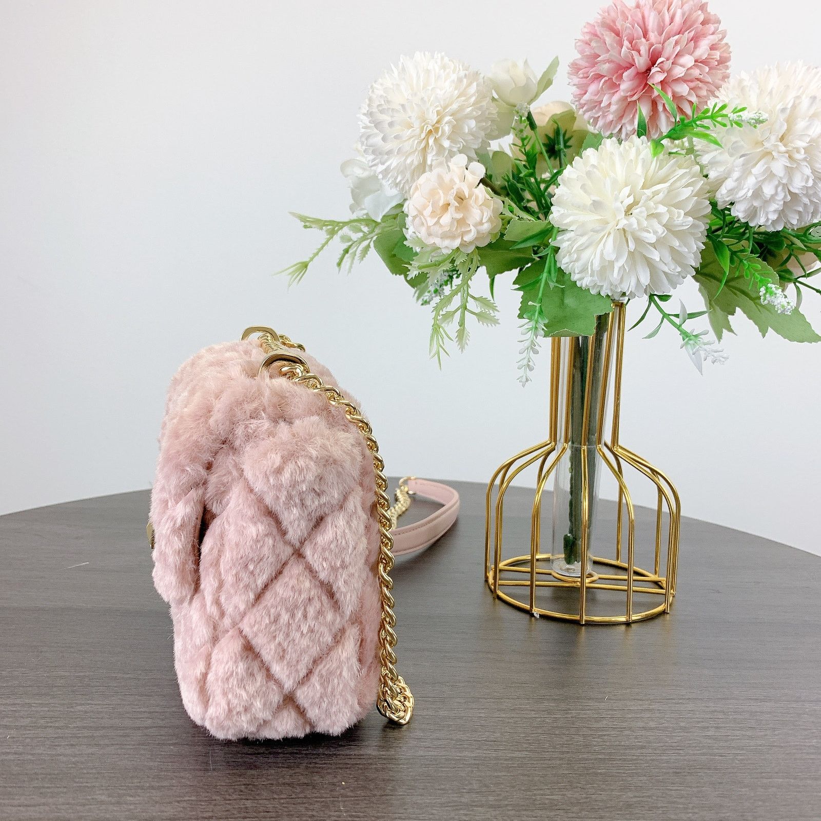 Kate Spade Kate Spade KI996 Carey Faux Fur Quilted Micro Crossbody Size ONE SIZE - 3 Thumbnail