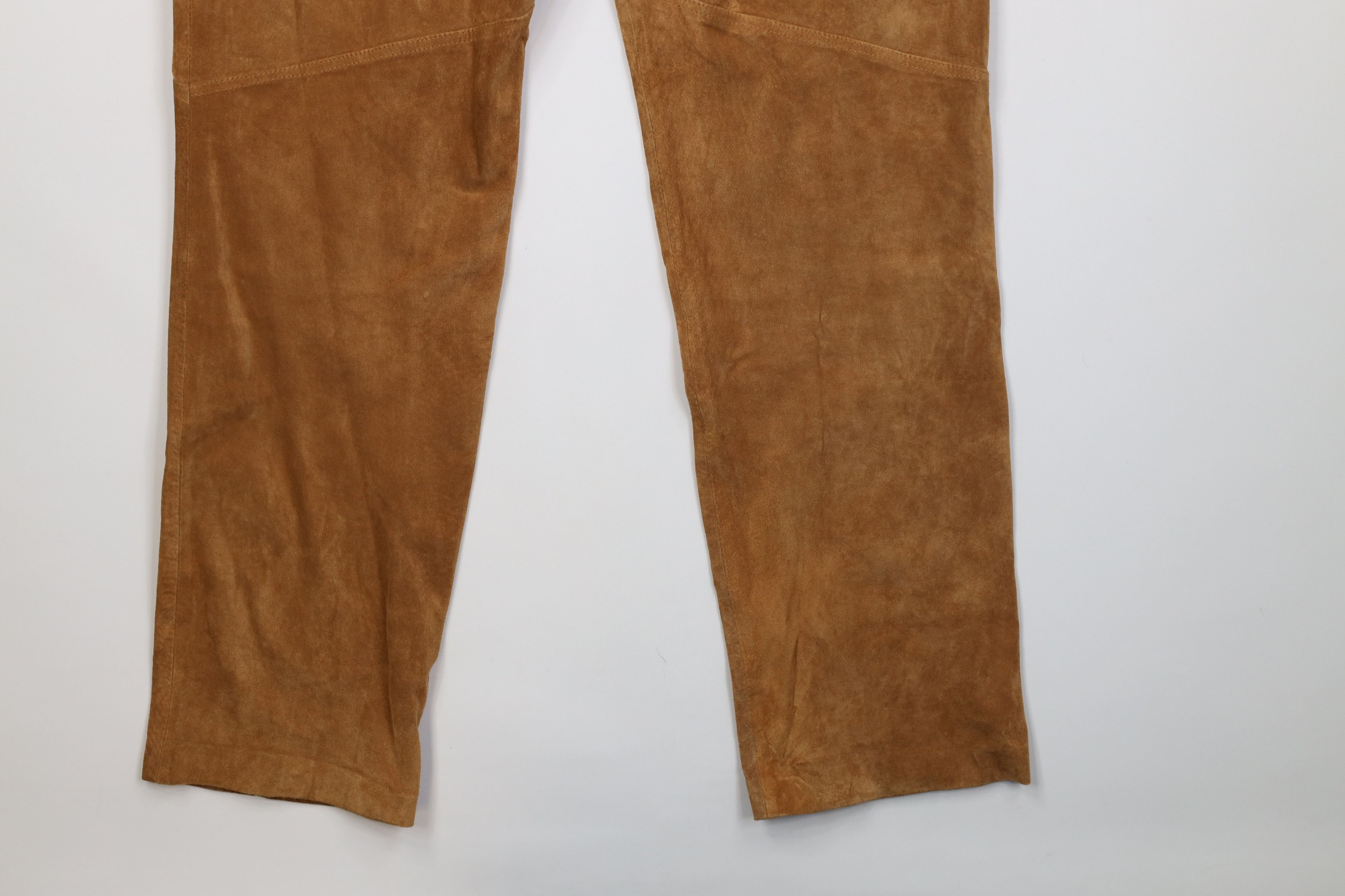 Vintage Vintage 90s Y2K Babydoll Streetwear Leather Pants Brown Size 34" / US 12 / IT 48 - 14 Thumbnail