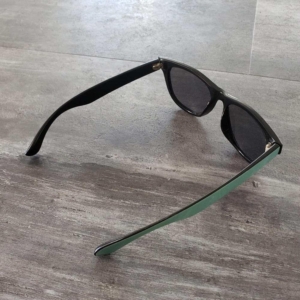 Designer Black Teal Trim Classic Sunglasses Size ONE SIZE - 2 Thumbnail