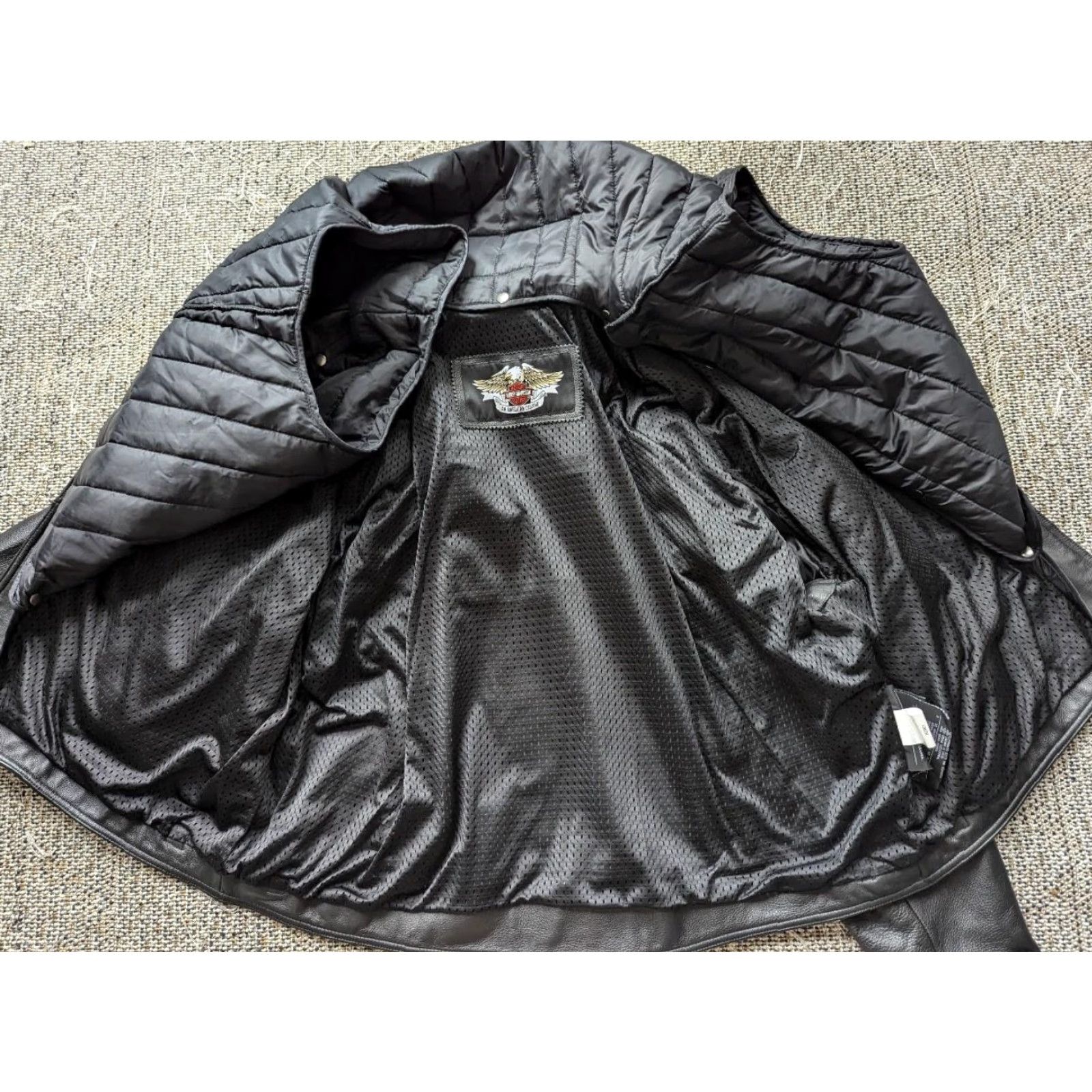 Harley Davidson VINTAGE Harley-Davidson Motorcycle Jacket 5XL Black Leather Cowhide Men 58-60 Chest Vented Front Back Zips 90s Y2K MENS 5XL Size US XXL / EU 58 / 5 - 6 Thumbnail