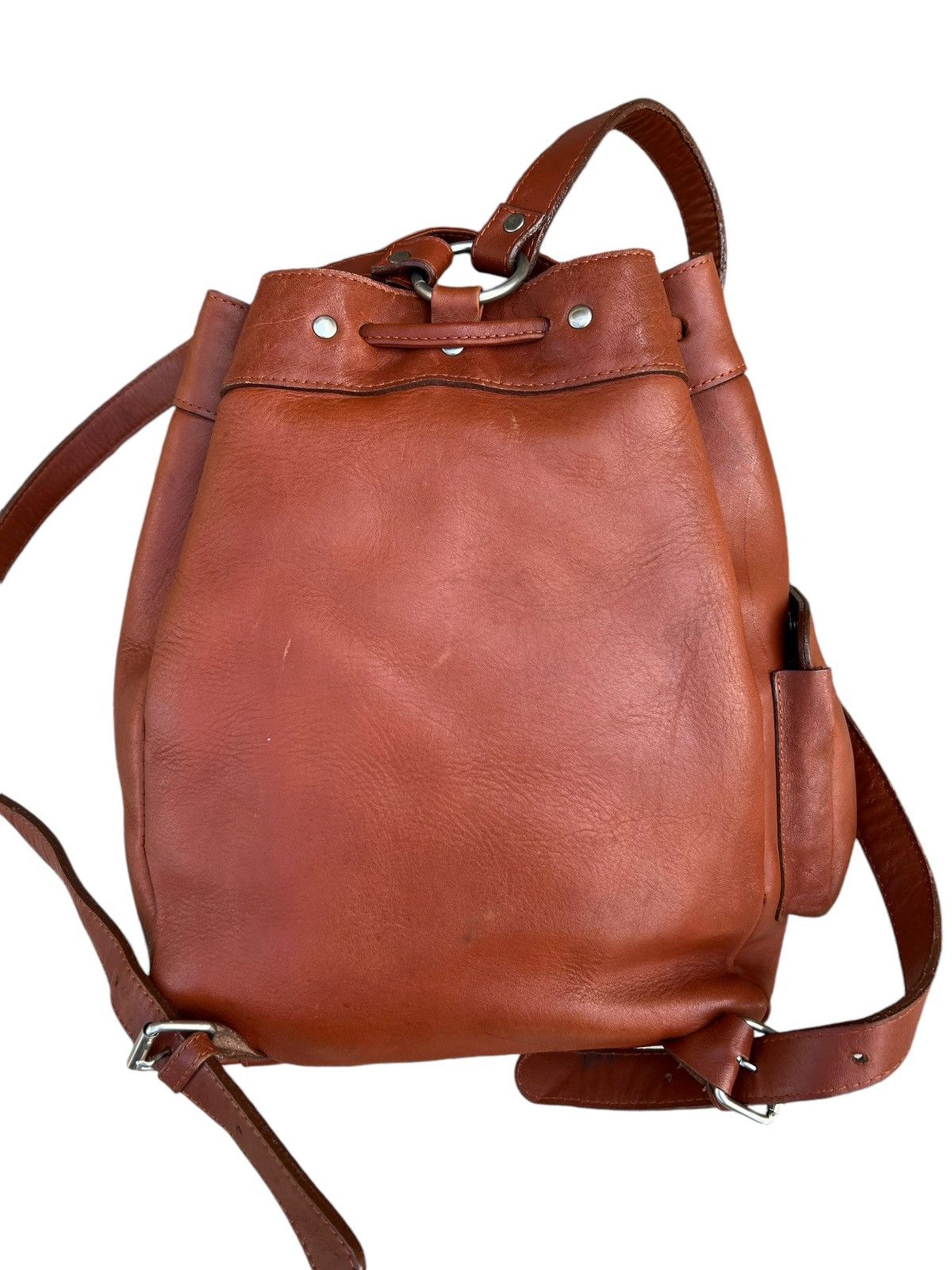 Leather Vintage Unknown Japan High Quality Leather Backpack Bag Size ONE SIZE - 8 Thumbnail