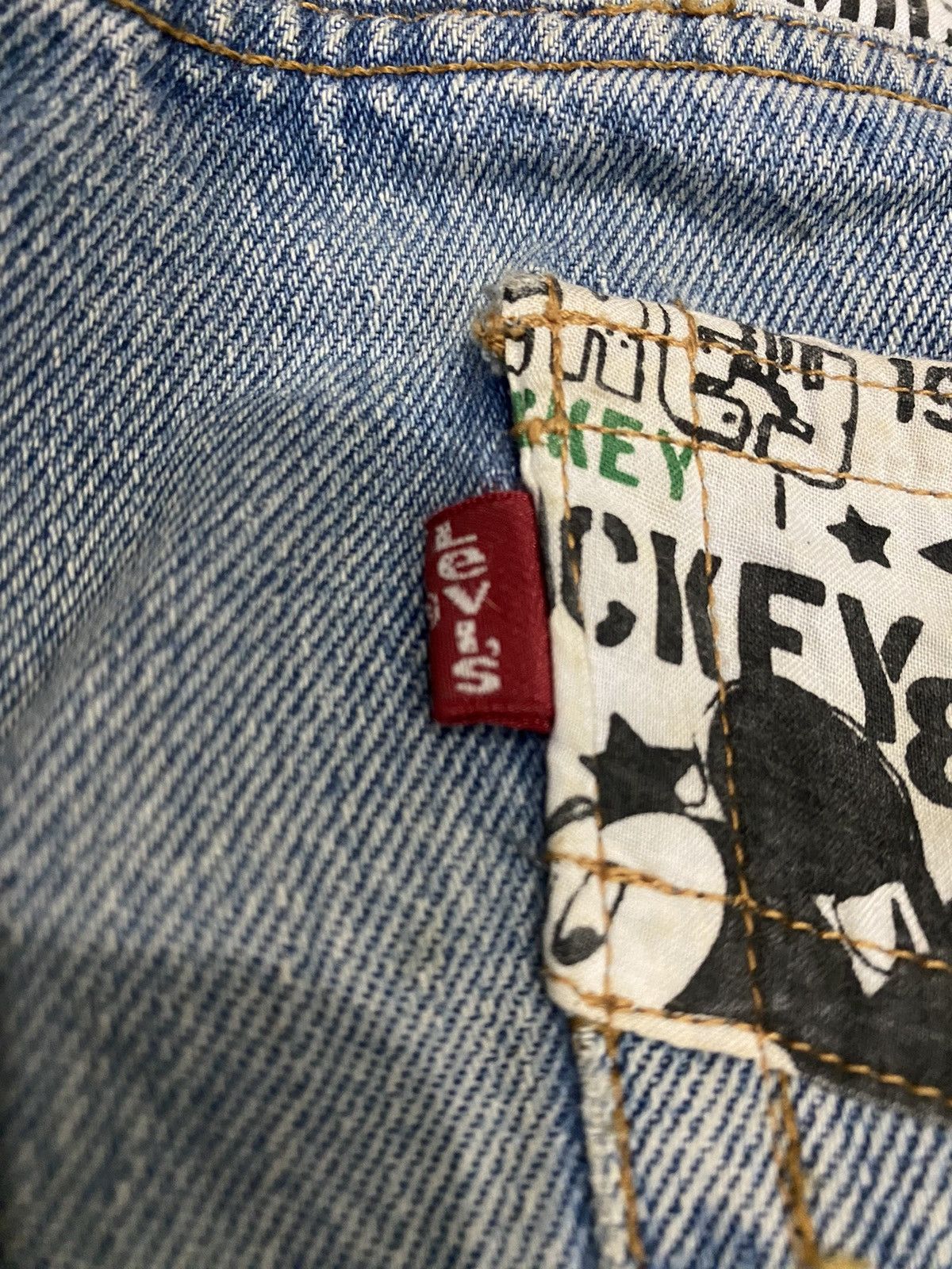 Levi's × Mickey Mouse × Vintage vtg 90’s levis 501 x mickey mouse Size US 30 / EU 46 - 6 Thumbnail