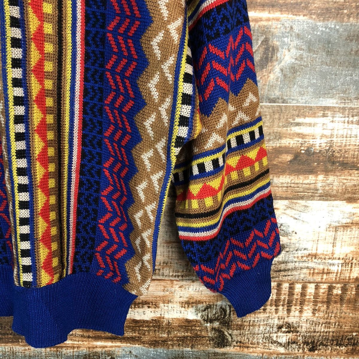 Homespun Knitwear × Japanese Brand Japan art vintage Brown Blue Knitwear #A1751 Size US S / EU 44-46 / 1 - 8 Thumbnail