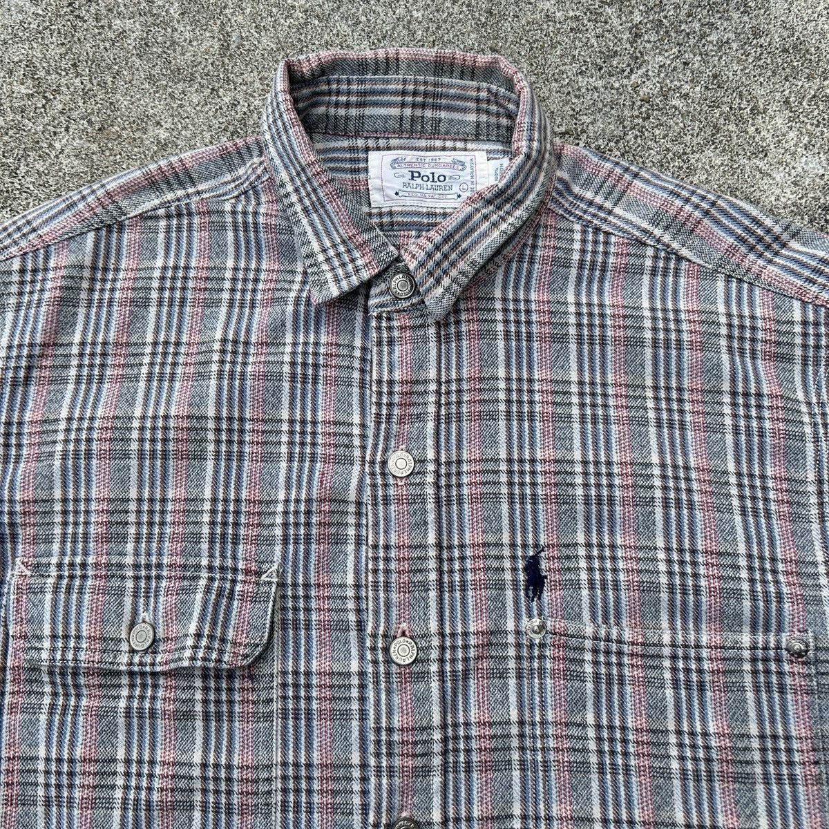 Polo Ralph Lauren × RRL Ralph Lauren × Vintage Vintage 80's Ralph Lauren cotton woven plaid flannel shirt Size US M / EU 48-50 / 2 - 4 Thumbnail