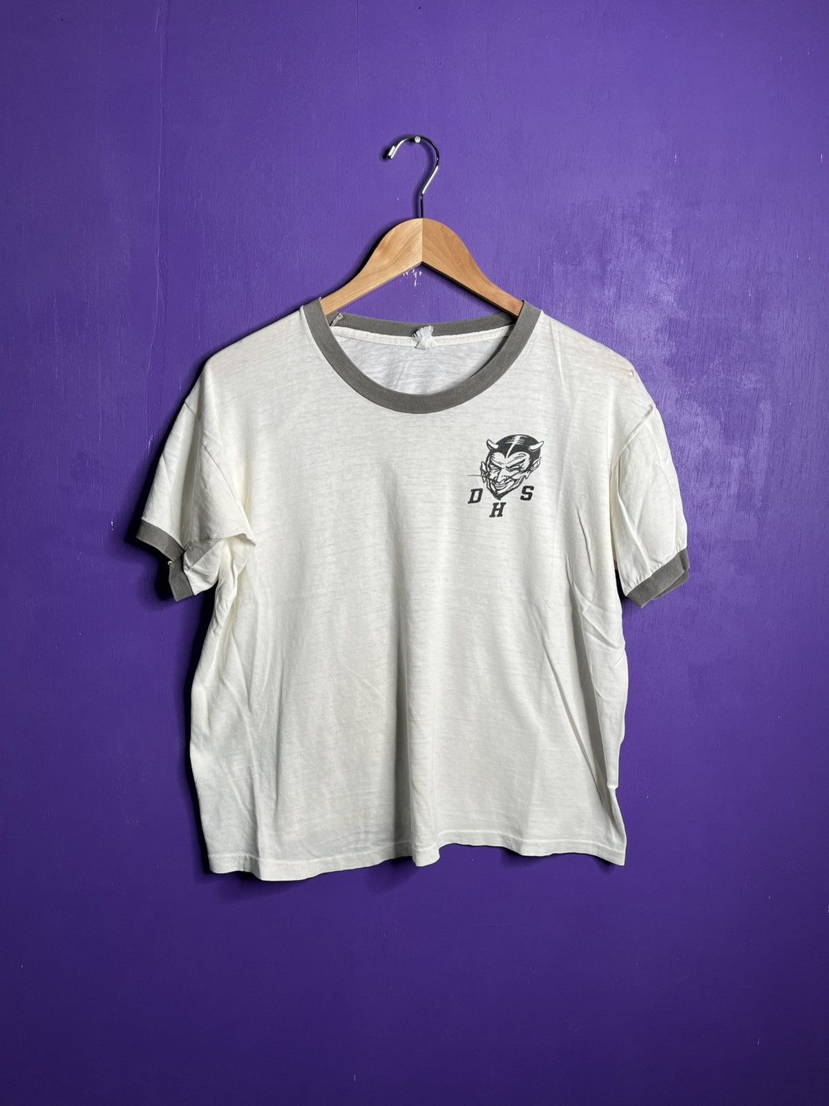 Velva Sheen × Vintage Vintage 60s Velva Sheen DHS devil ringer t-shirt Size US M / EU 48-50 / 2 - 1 Thumbnail