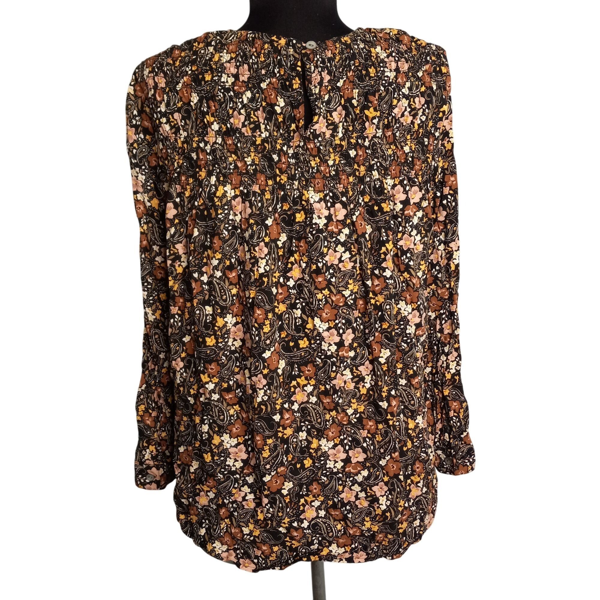 J. Jill J. Jill Size S Petite Blouse Womens Top Floral Long Sleeve S Size S / US 4 / IT 40 - 4 Thumbnail