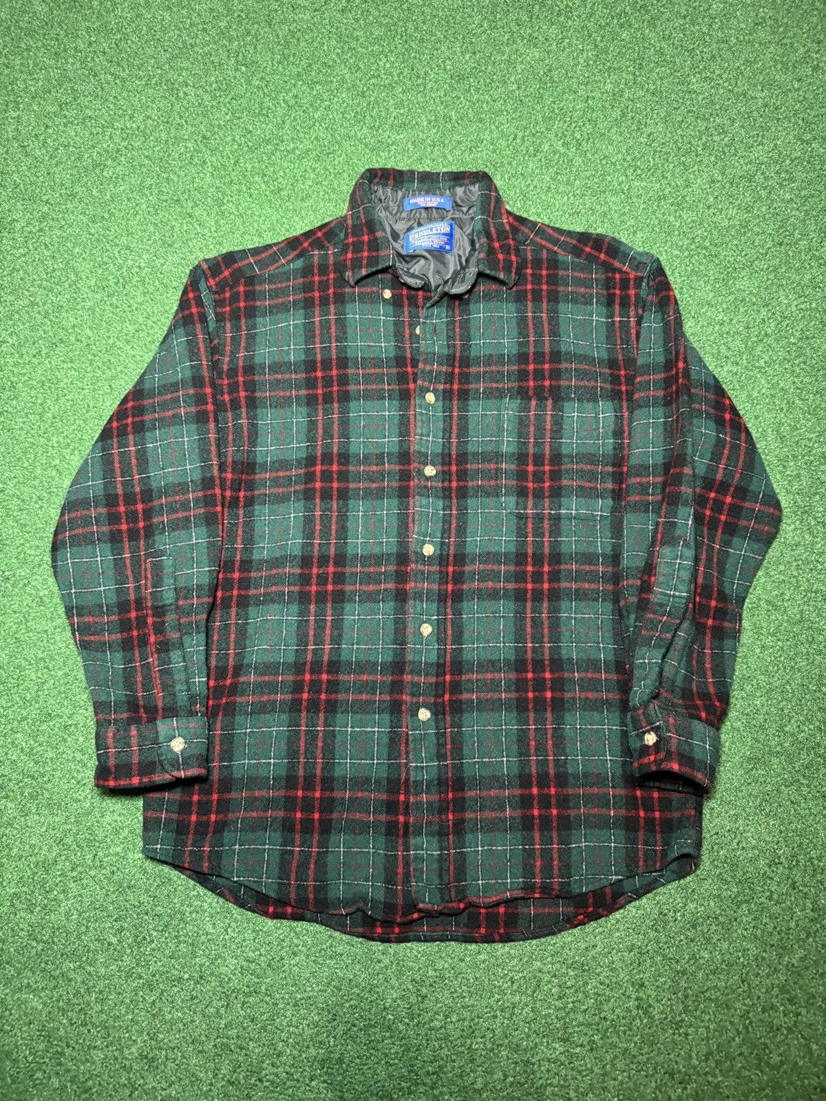 Pendleton Vintage Pendleton 90s Wool Medium Plaid Flannel Dress Shirt Size US M / EU 48-50 / 2 - 1 Thumbnail