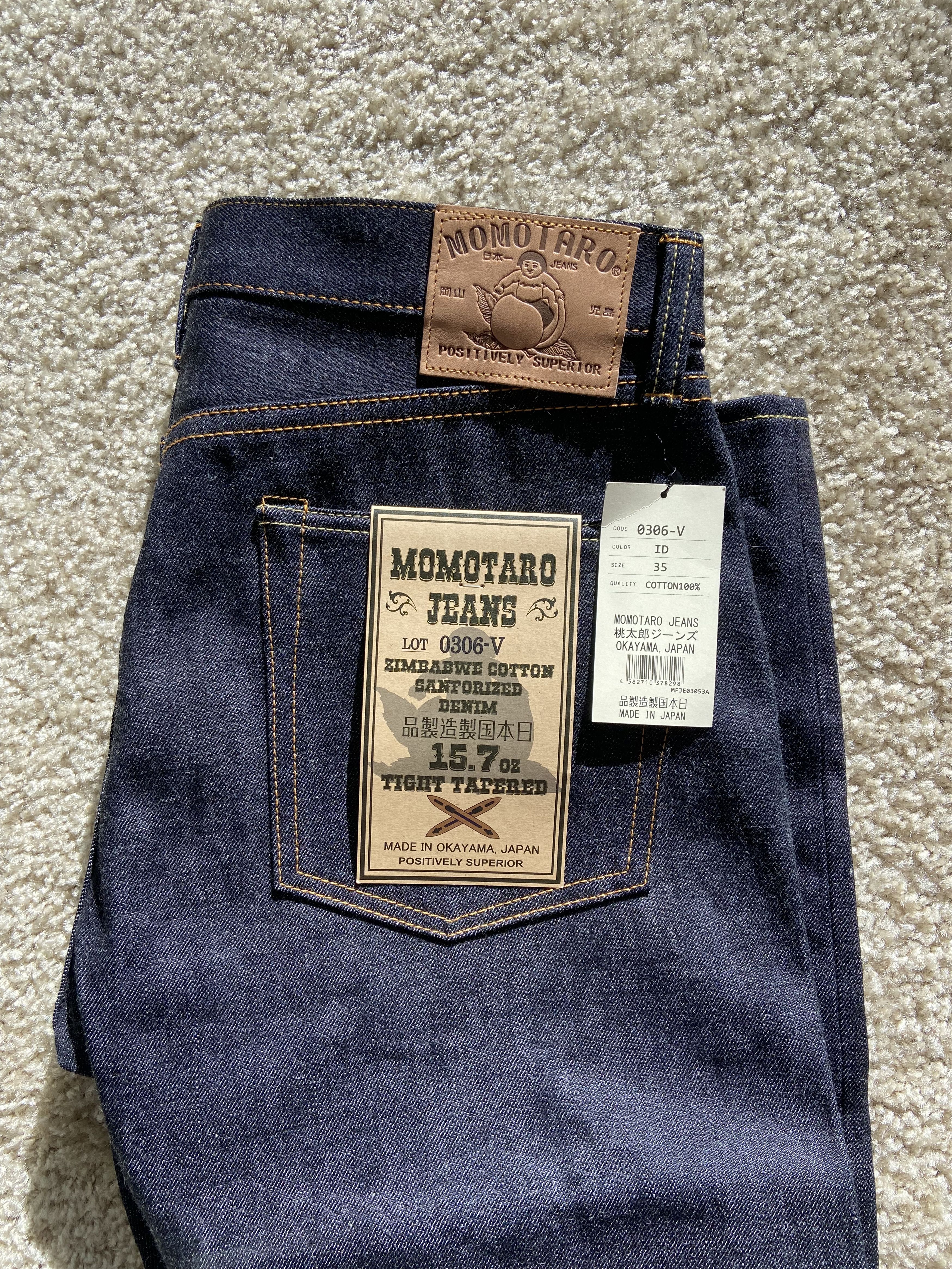 Momotaro 0306-V 15.7oz Selvedge Denim - Tight Tapered Fit