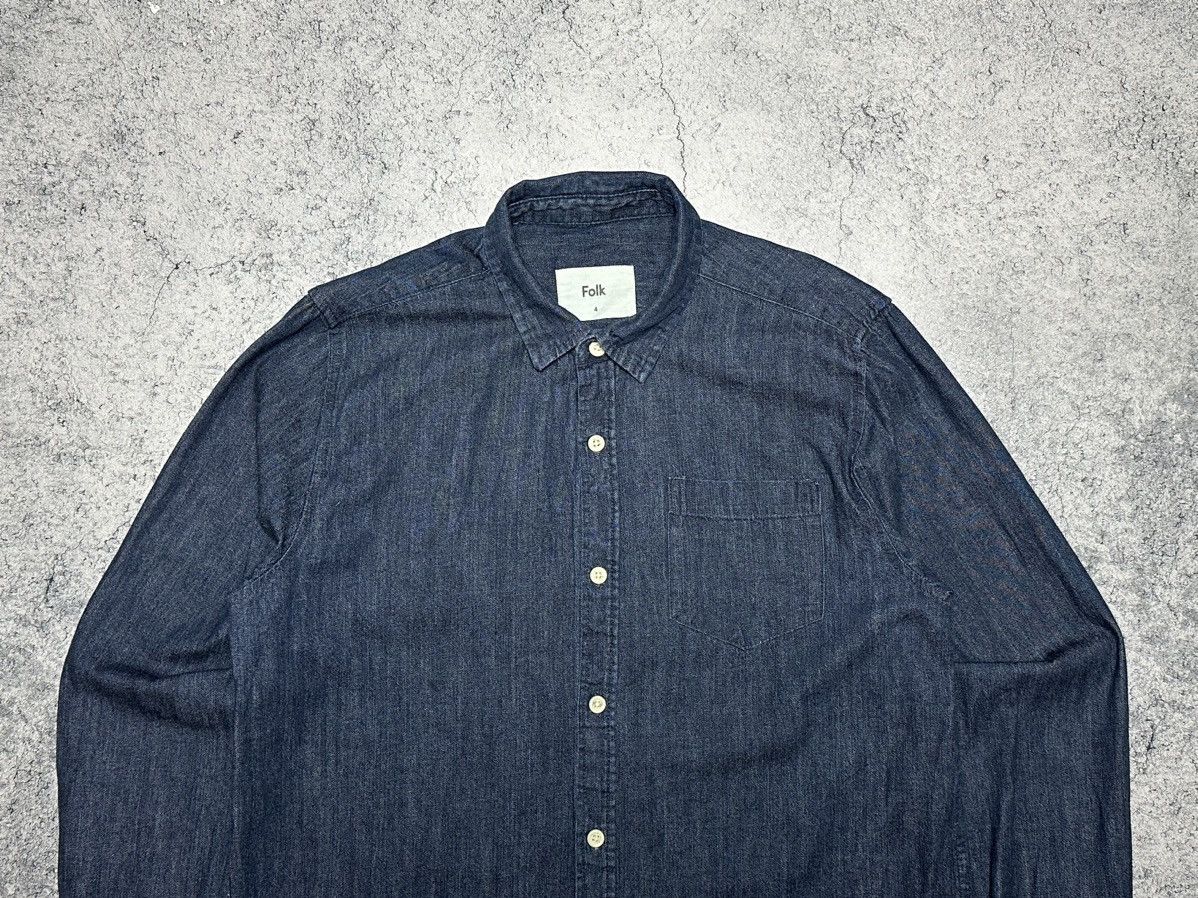 Folk Folk Denim Indigo Shirt Size 4 Size US L / EU 52-54 / 3 - 2 Thumbnail