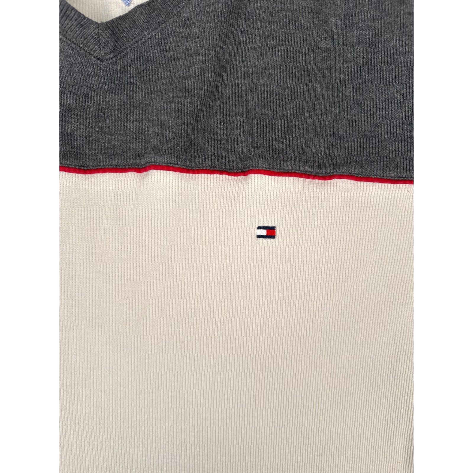 Tommy Hilfiger Tommy Hilfiger Shirt Adult 2XL White Knit Long Sleeve V-Neck Cotton Logo Shirt Men's 2XLT-Shirt White Size US XXL / EU 58 / 5 - 6 Thumbnail