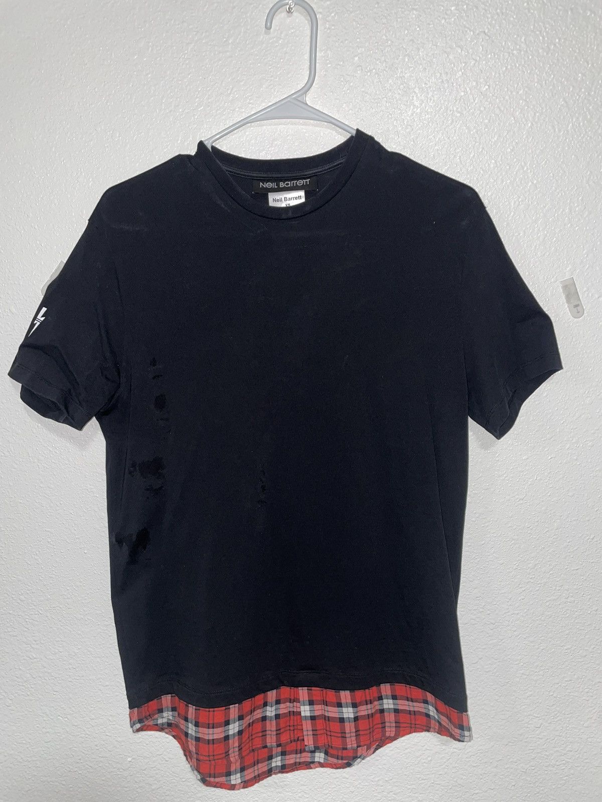 Neil Barrett Neil Barrett Black Red Mixed Fabrics T-shirt Size US XS / EU 42 / 0 - 1 Thumbnail