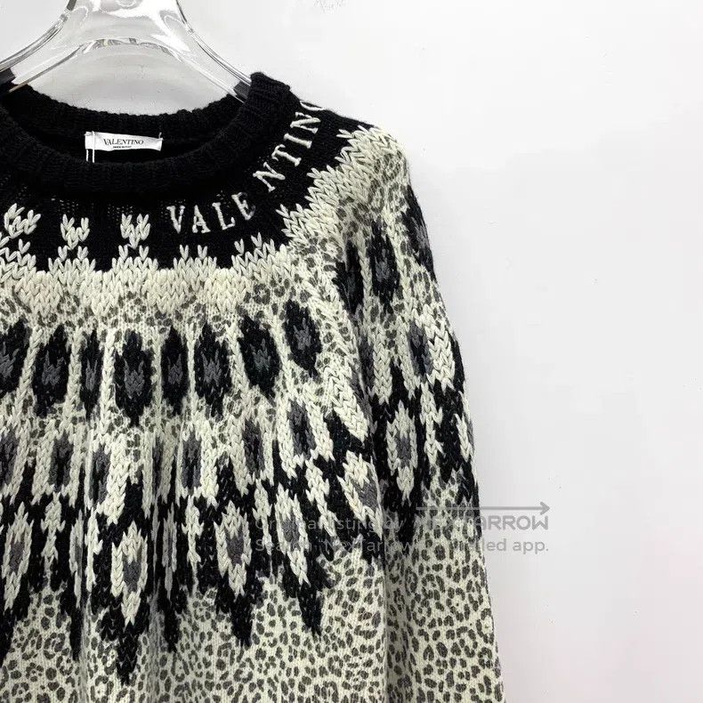 Valentino Valentino Color-blocked leopard print jacquard cotton wool Size S / US 4 / IT 40 - 3 Thumbnail