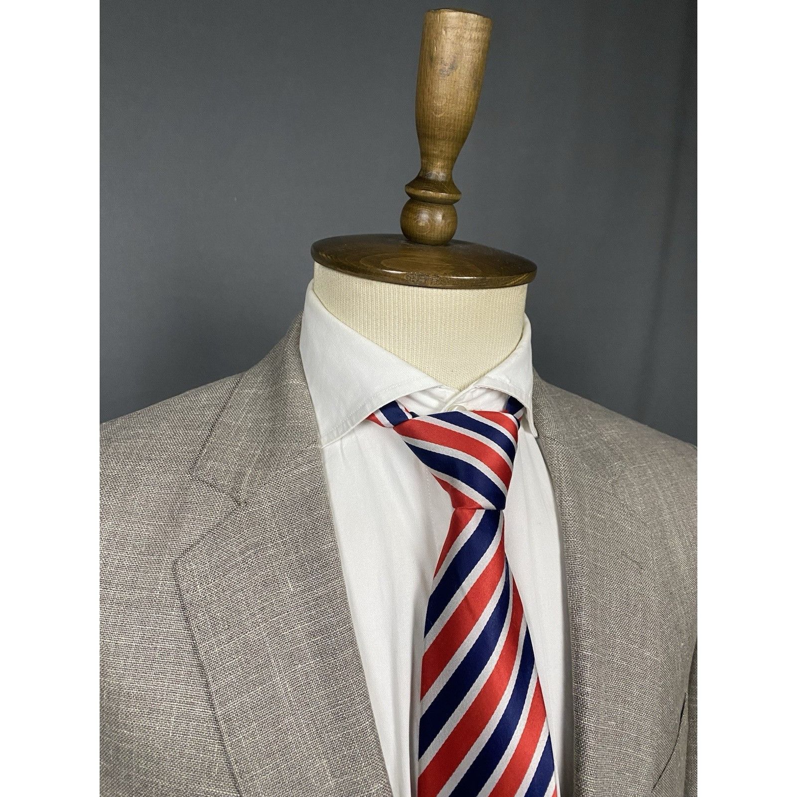 Hackett NWT GREAT Hackett Saville Row Taupe Beige Wool Silk Blazer J Size 46R - 6 Thumbnail