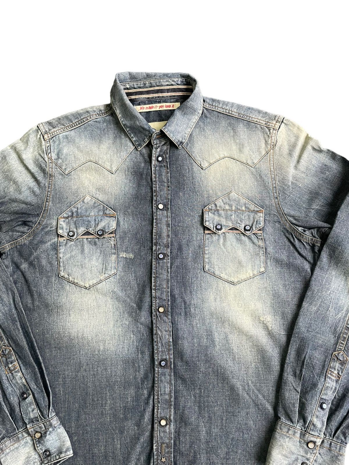 Japanese Brand Reign Italia Selvedge Western Shirt Size US L / EU 52-54 / 3 - 3 Thumbnail