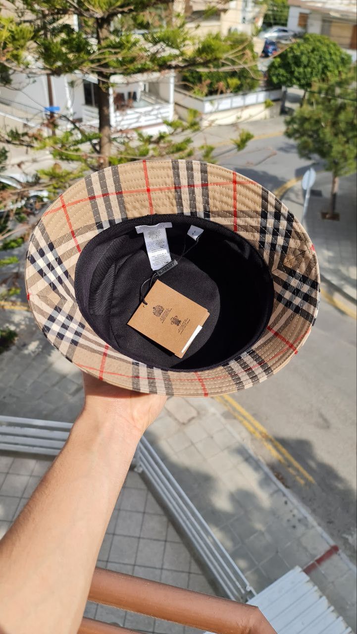 Burberry Check Technical Cotton Bucket Hat Size ONE SIZE - 3 Thumbnail