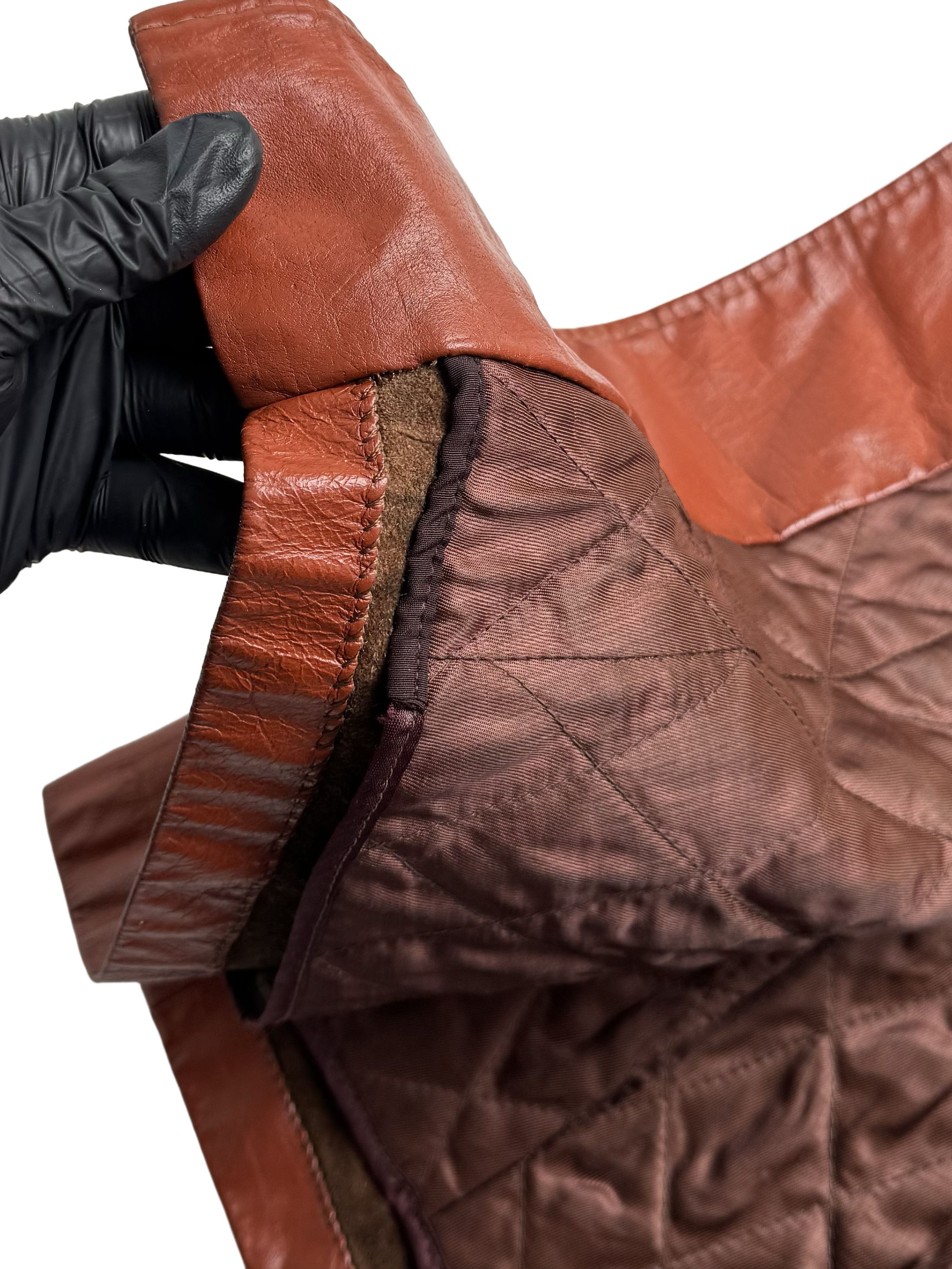 Vintage Vintage Real Leather Coat Real Fur Collar Belted Long Size L / US 10 / IT 46 - 12 Thumbnail