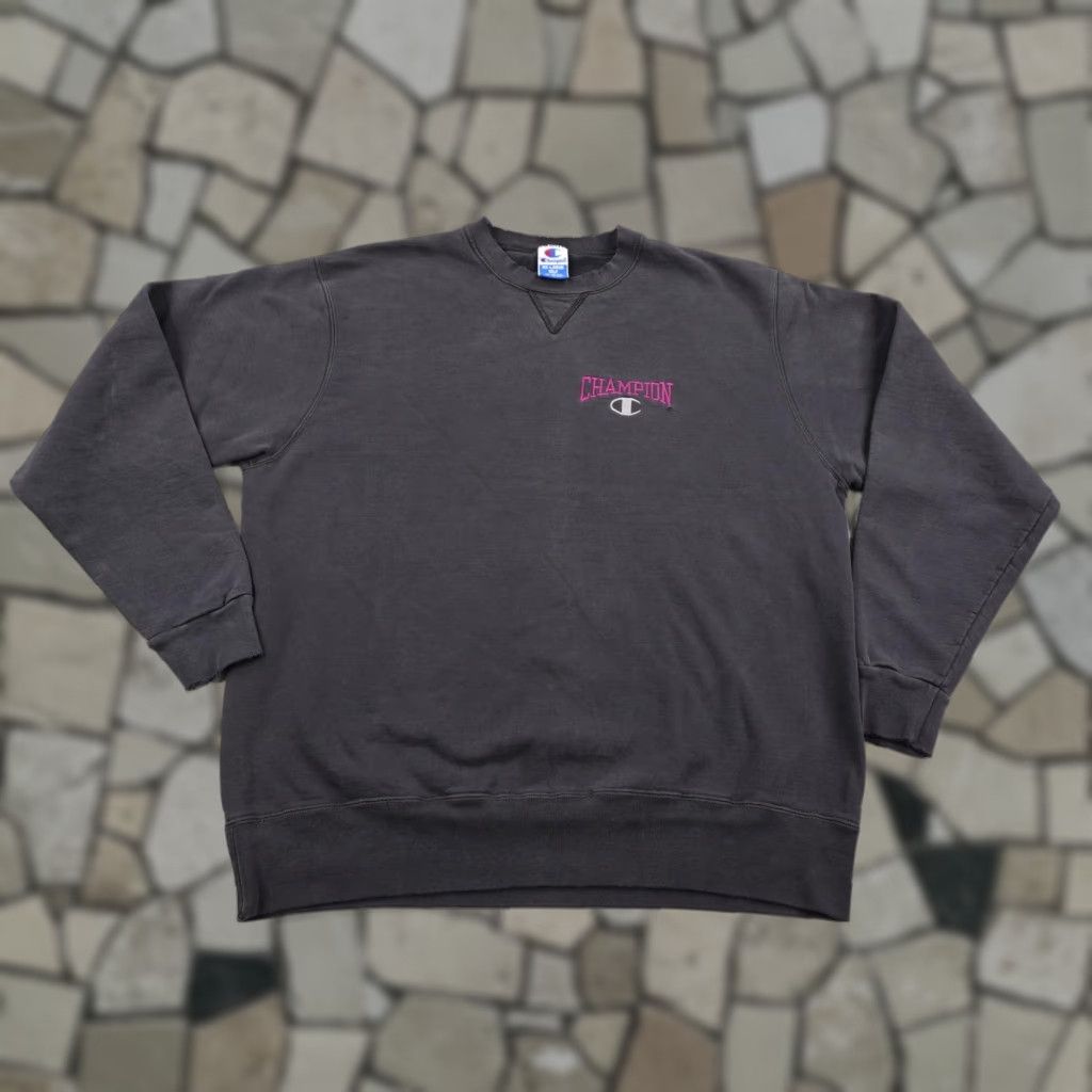 Champion Vintage Champion Sweatshirt Mens 2XL Black Crewneck Pullover Sweater Warmup 90s Size US XXL / EU 58 / 5 - 1 Thumbnail