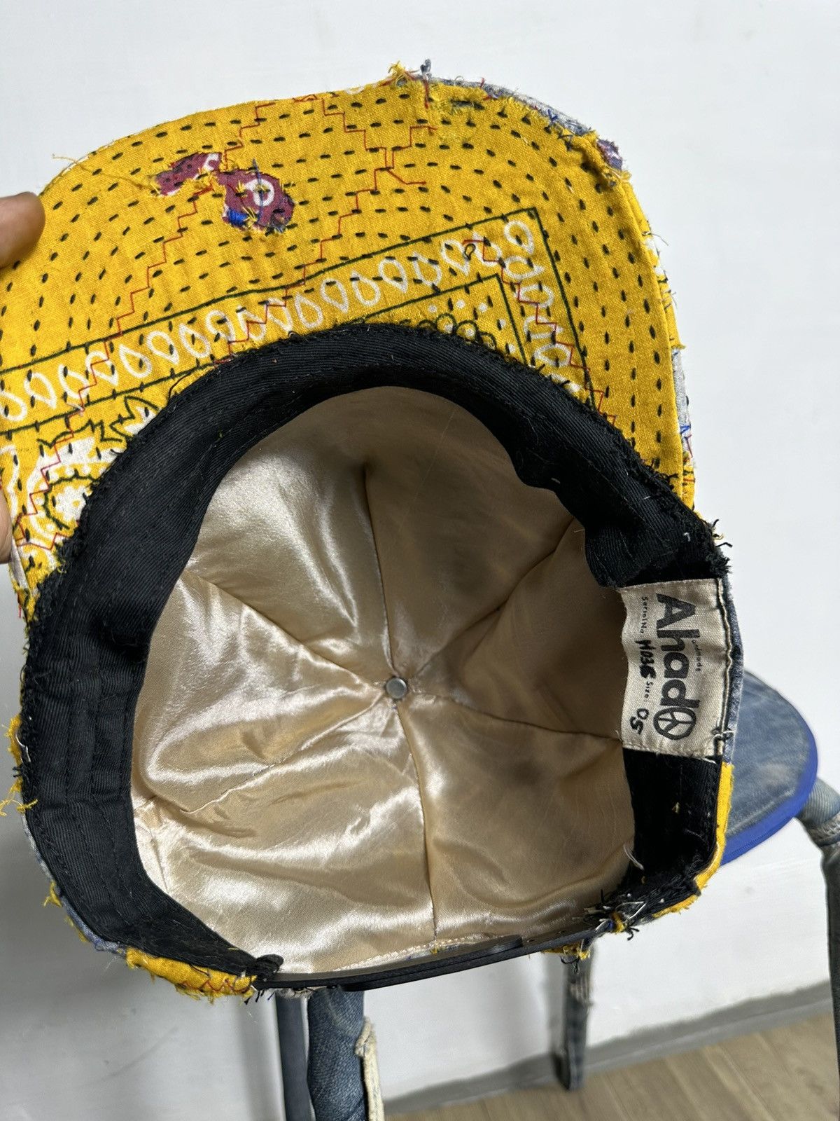 Art Comes First Custom Made Distressed Paisley Patchwork Boro hats Size ONE SIZE - 6 Thumbnail
