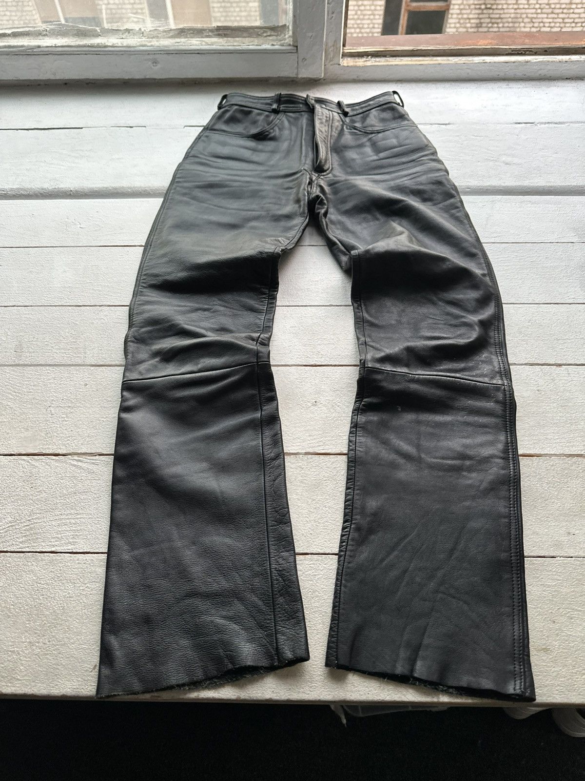 Leather IXS 🚨Vintage leather pants motorcycles BROWN LUXURY Y2K Size US 26 / EU 42 - 1 Thumbnail