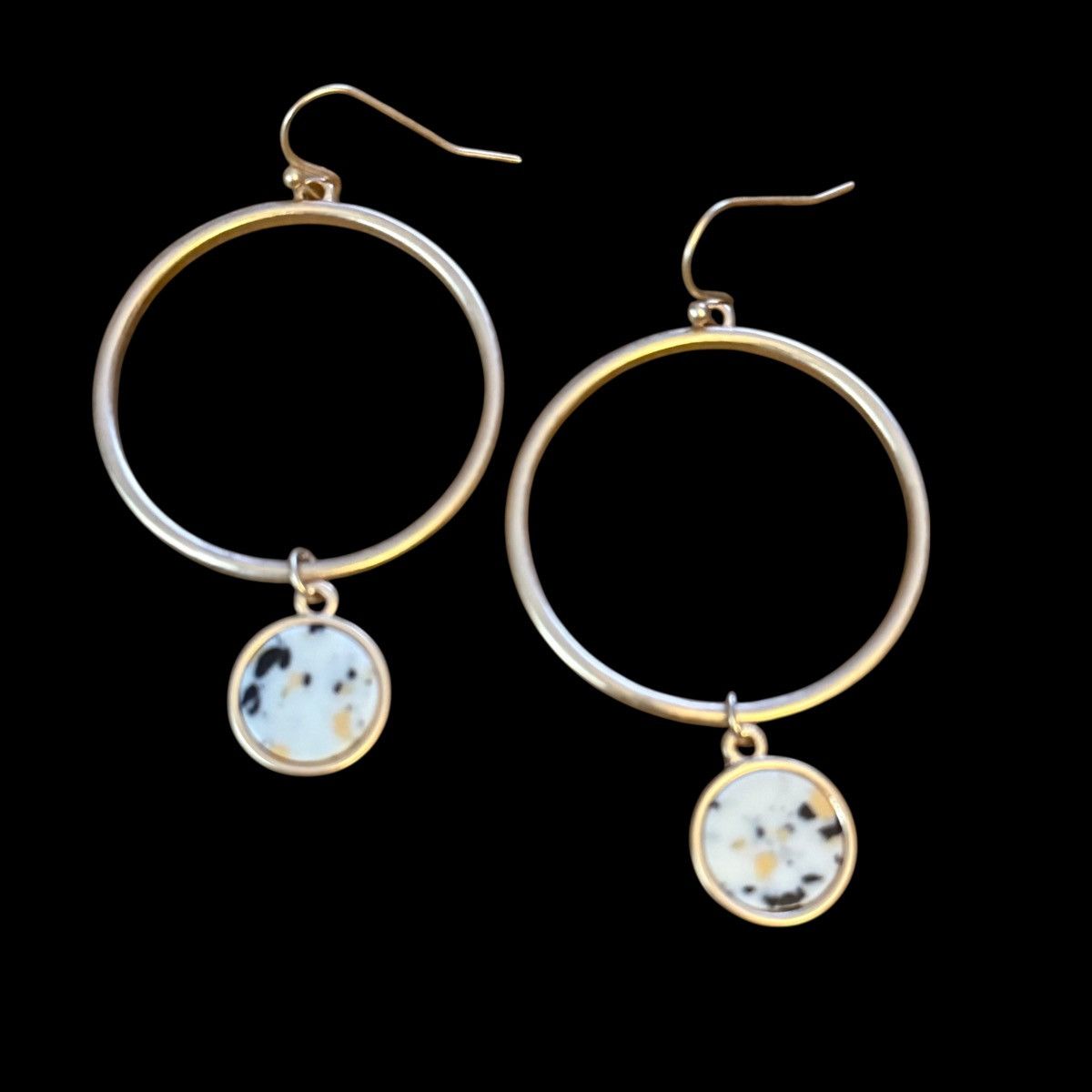 Other Gold tone open circle hoop with Jasper charm Size ONE SIZE - 1 Thumbnail