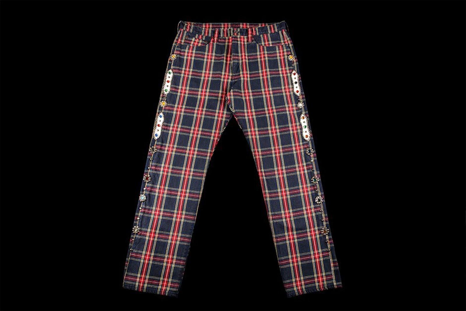 Kapital Kapital Plaid Studded Jewel Cisco Tartan Plaid Pant Navy 36 Size US 36 / EU 52 - 2 Thumbnail