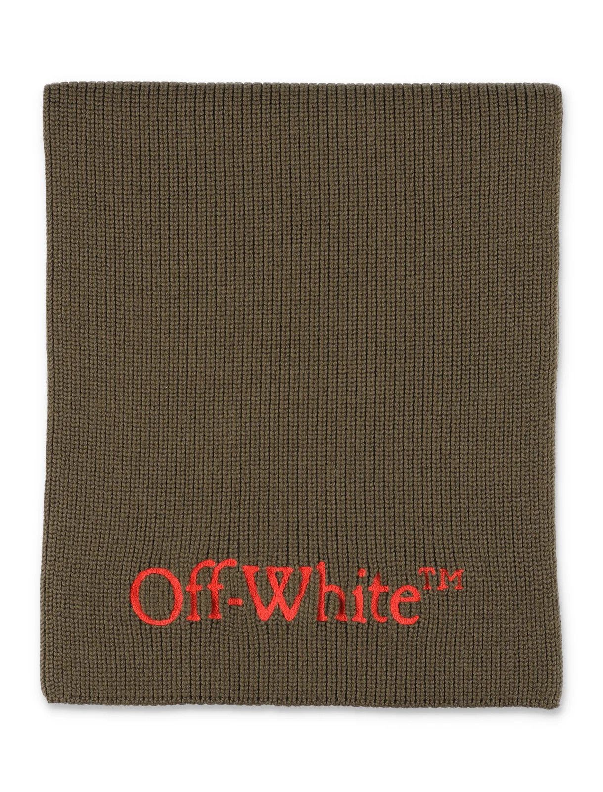 Off-White o1y0225 Size : OS / Logo Scarf in Military Green Size ONE SIZE - 1 Thumbnail