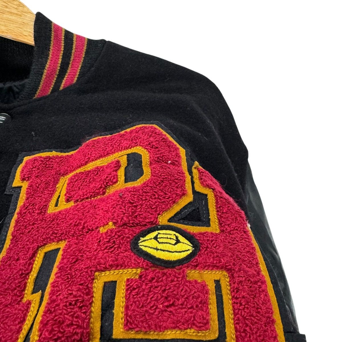 Delong × Vintage 🌟DELONG RUGBY VARSITY LEATHER JACKET Size US XL / EU 56 / 4 - 5 Thumbnail