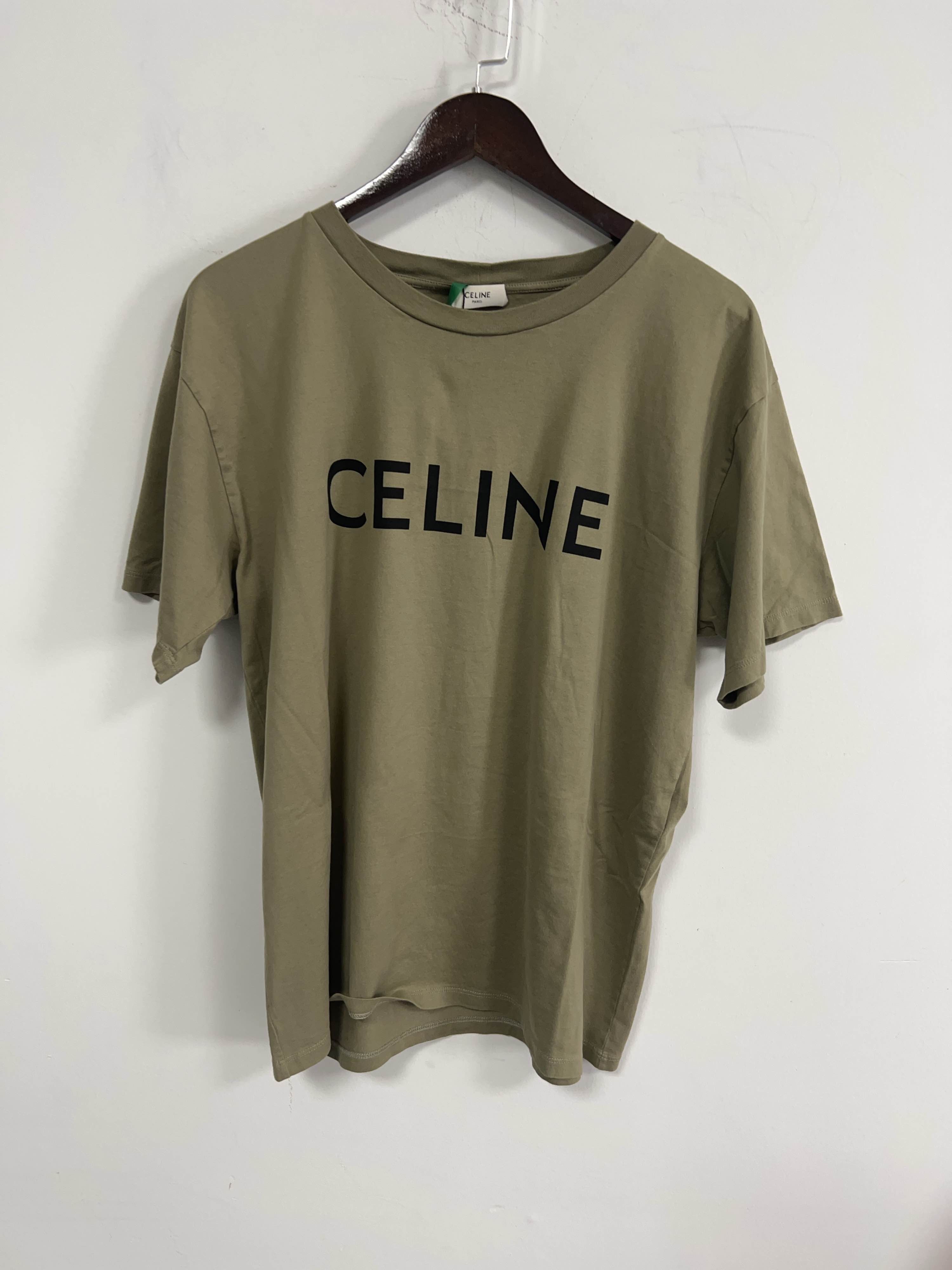 Celine CELINE Logo T-Shirt Olive Size L Size US L / EU 52-54 / 3 - 1 Thumbnail