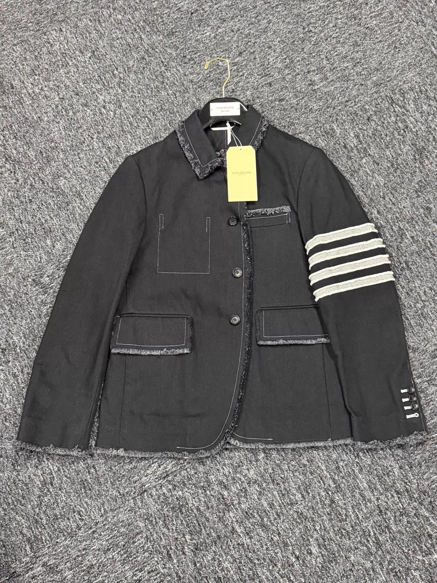 Thom Browne Thom Browne Men's 4-Bar Denim Jacket Black Rare Size US S / EU 44-46 / 1 - 3 Thumbnail
