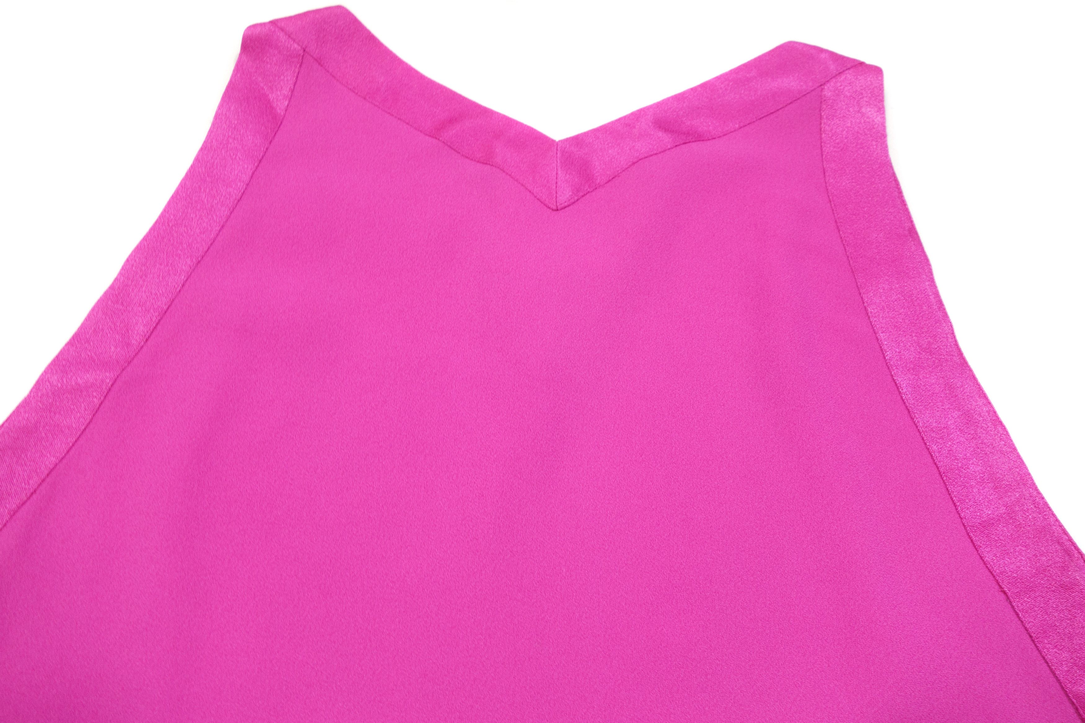 Saint Laurent Paris Rive Gauche Sleeveless Fuchsia Top 70s – 80s Vintage Size M / US 6-8 / IT 42-44 - 4 Thumbnail