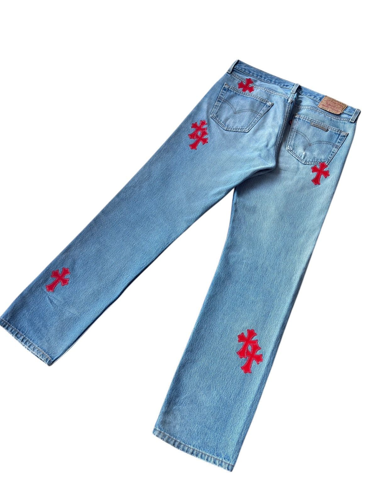 Chrome Hearts Chrome Hearts Red Patent Leather Patch 517 Levi’s Denim Jean Size US 32 / EU 48 - 4 Thumbnail