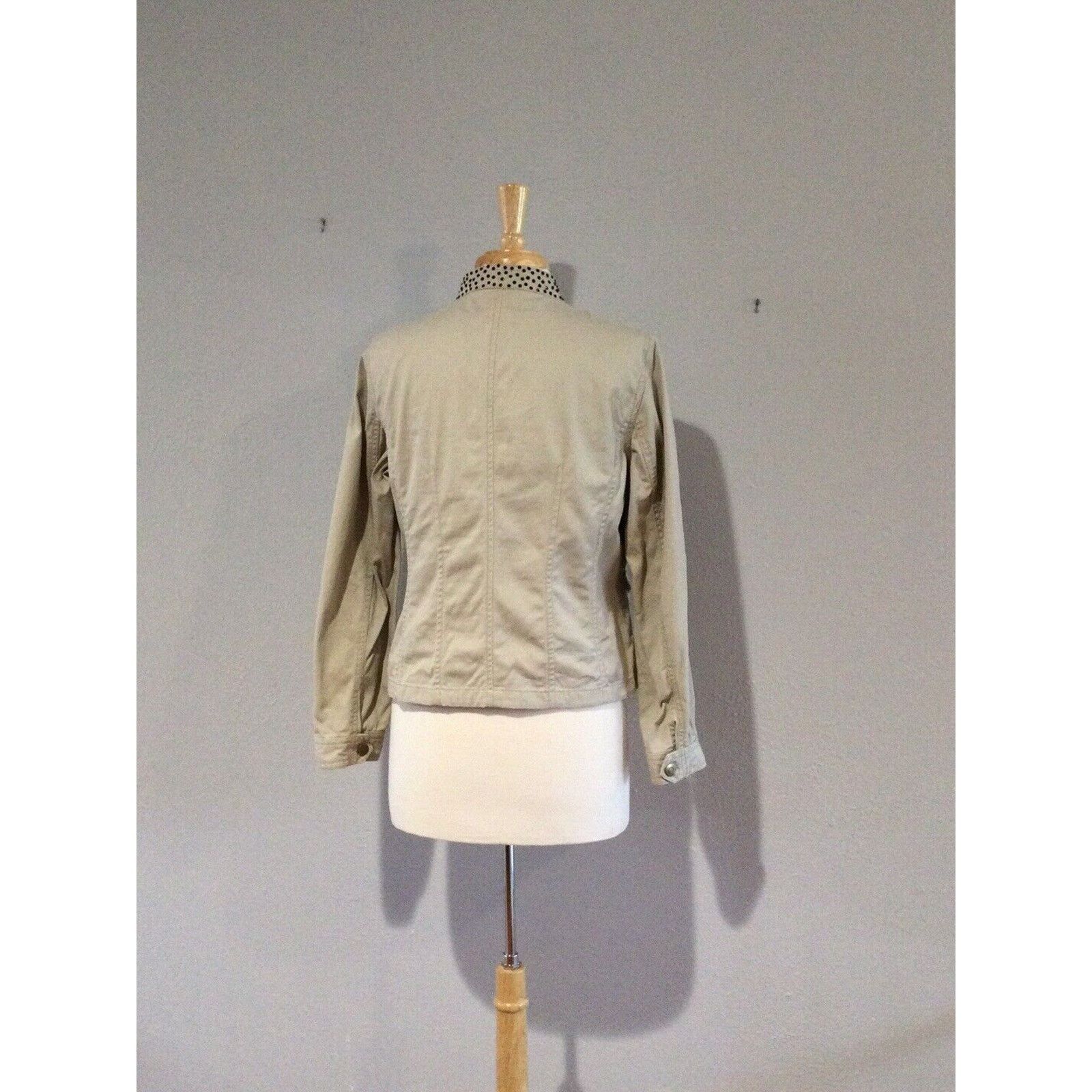 Chicos Chicos Tan Zip Front Rhinestone Collar Cotton Size 1/M Size M / US 6-8 / IT 42-44 - 10 Thumbnail