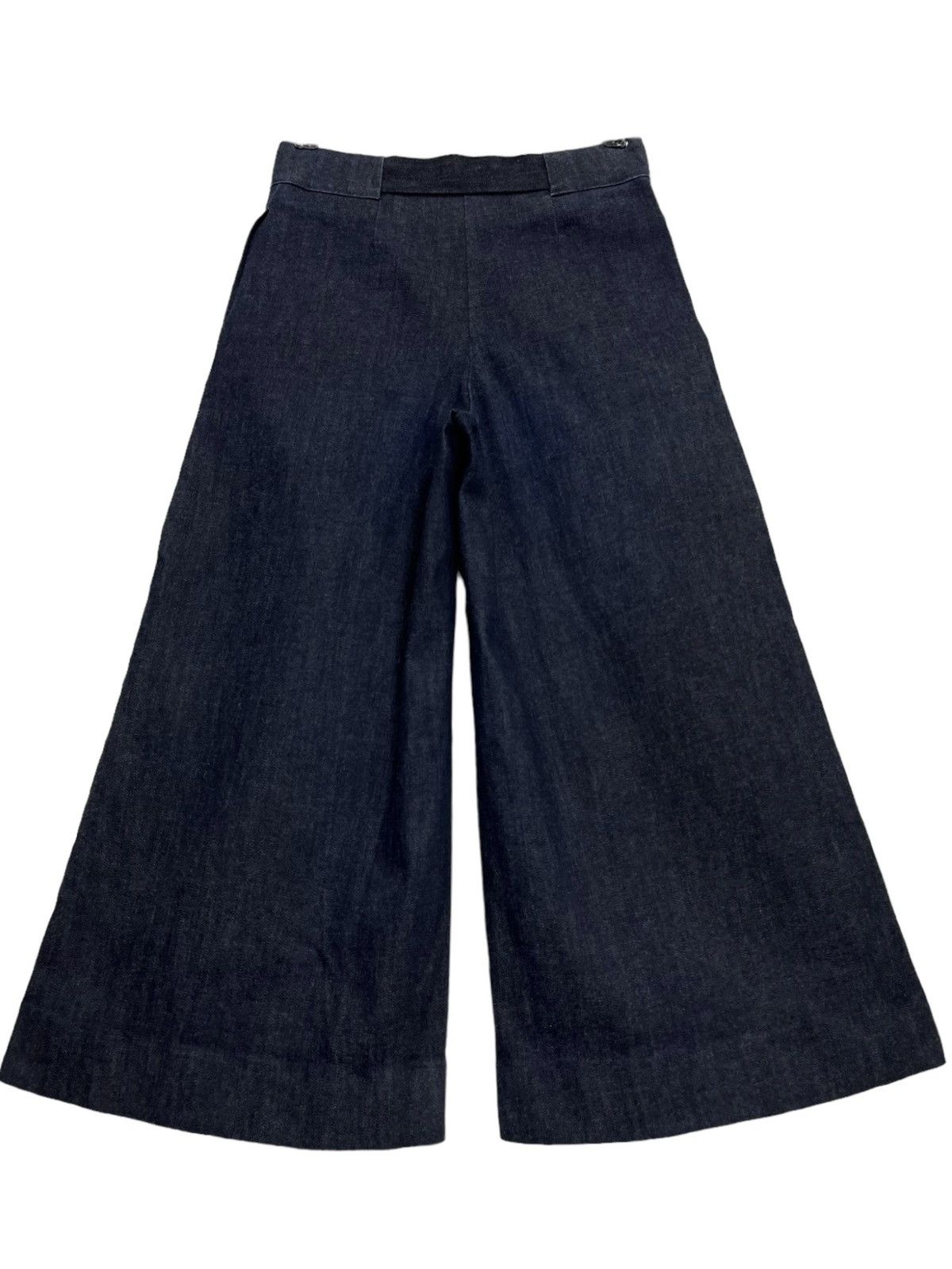 Maison Margiela MAISON MARGIELA Palazzo Over Wide Leg Cropped Stretch Denim Size 27" / US 4 / IT 40 - 4 Thumbnail
