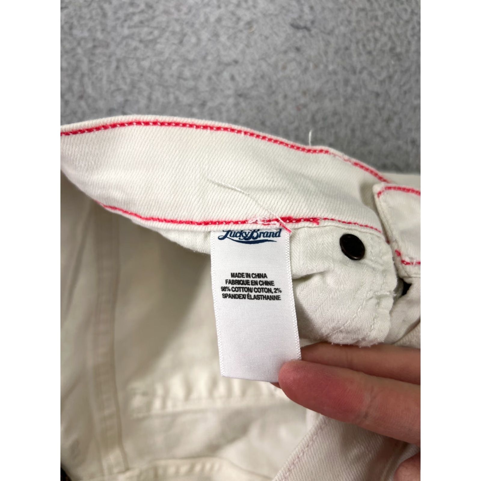 Lucky Brand Lucky Brand Jeans 2 White Denim Skinny Tapered Cotton Blend Stretch Womens Size 26" / US 2 / IT 38 - 4 Thumbnail