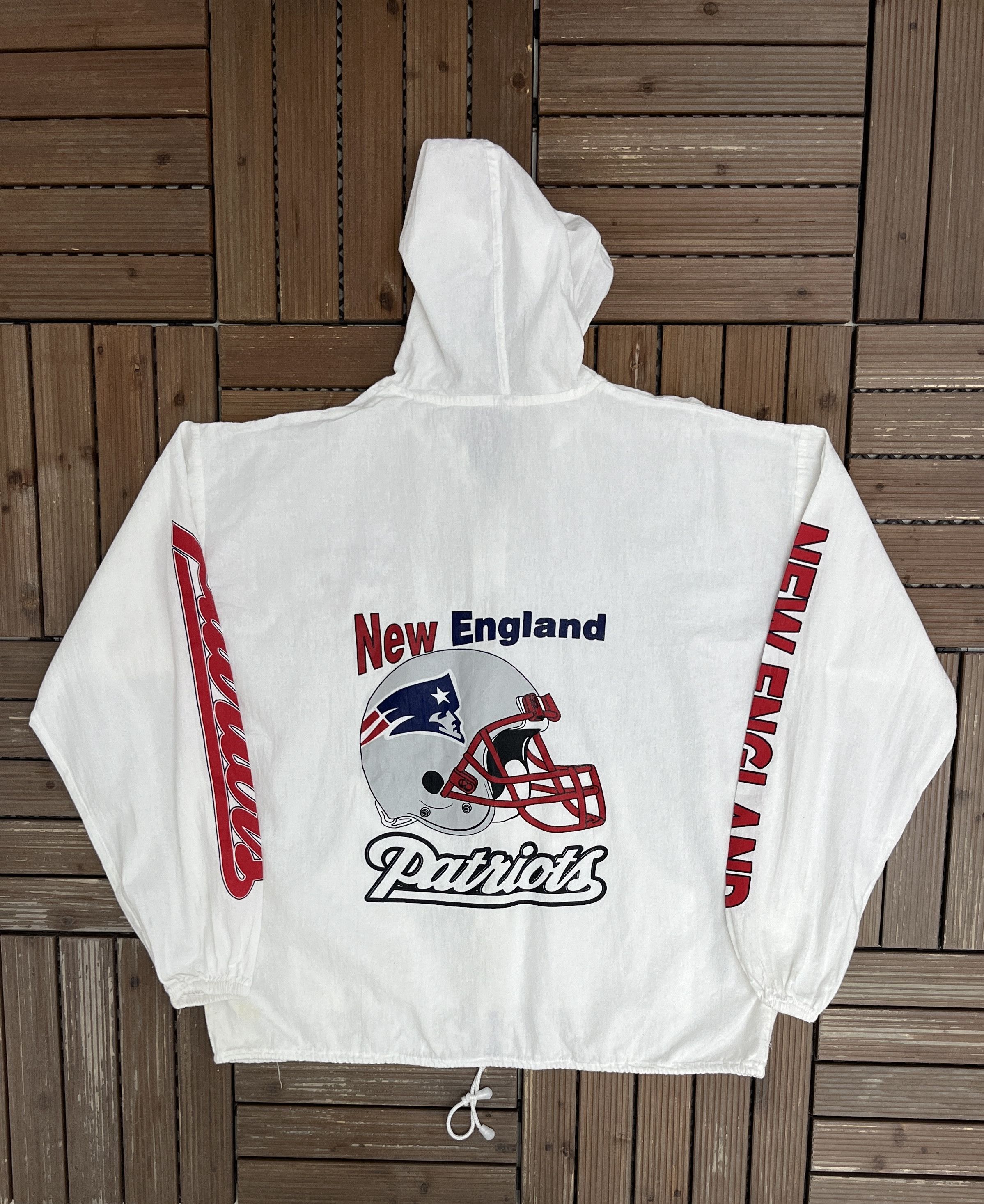 Vintage New England Patriots Vintage White Windbreaker Jacket Size US XL / EU 56 / 4 - 4 Thumbnail
