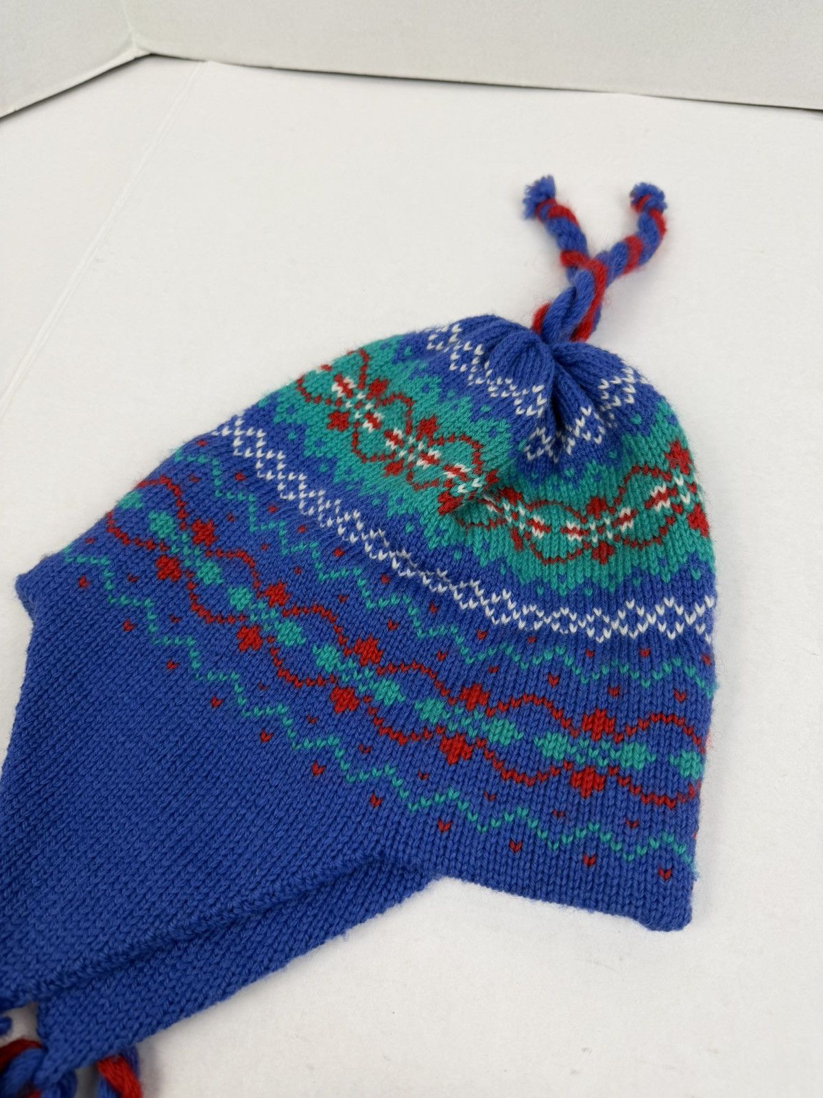 Other Vintage Top Notch Knit Ski Hat Aztec Wool Beanie Ear Flaps Size ONE SIZE - 5 Thumbnail