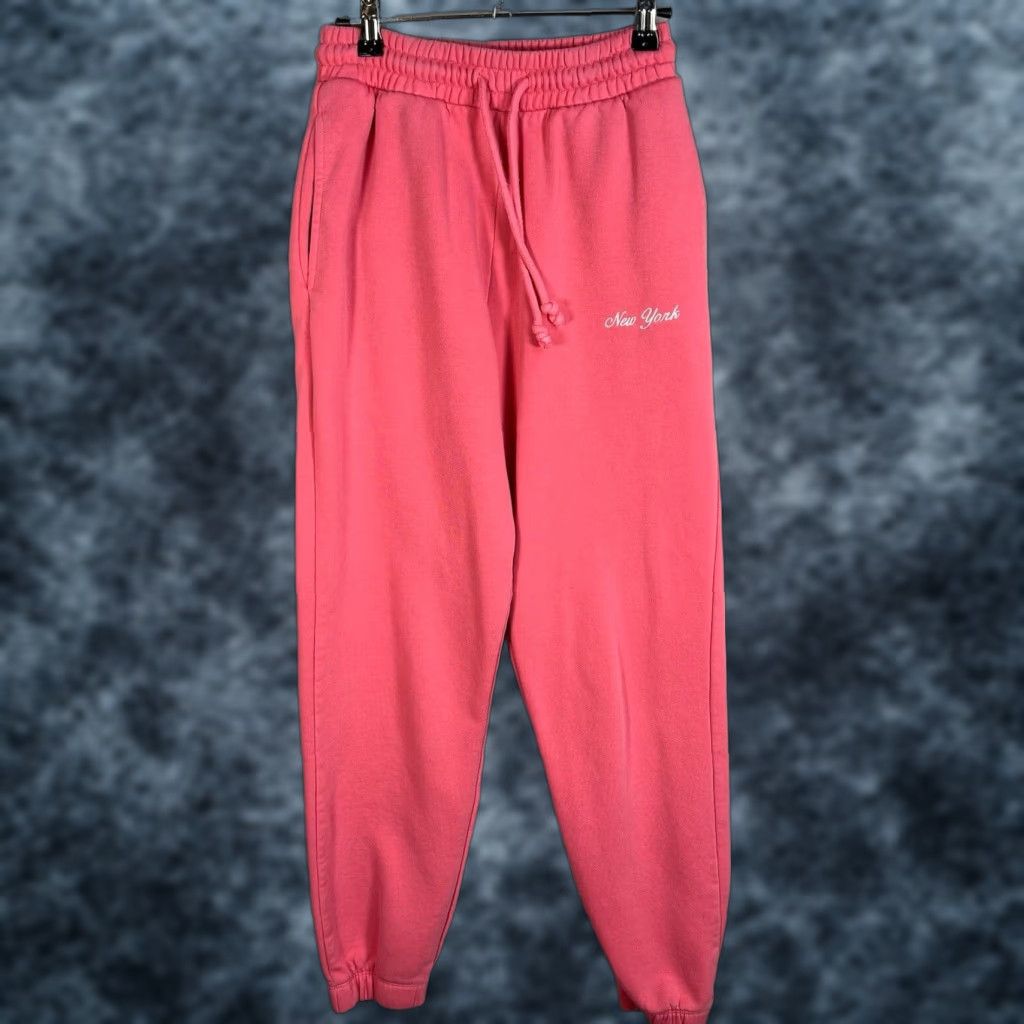 Zara ZARA Athletic Sweatpants Women's Small Pink Drawstring Pocket Activewear Size 24" / US 00 / IT 34 - 1 Thumbnail