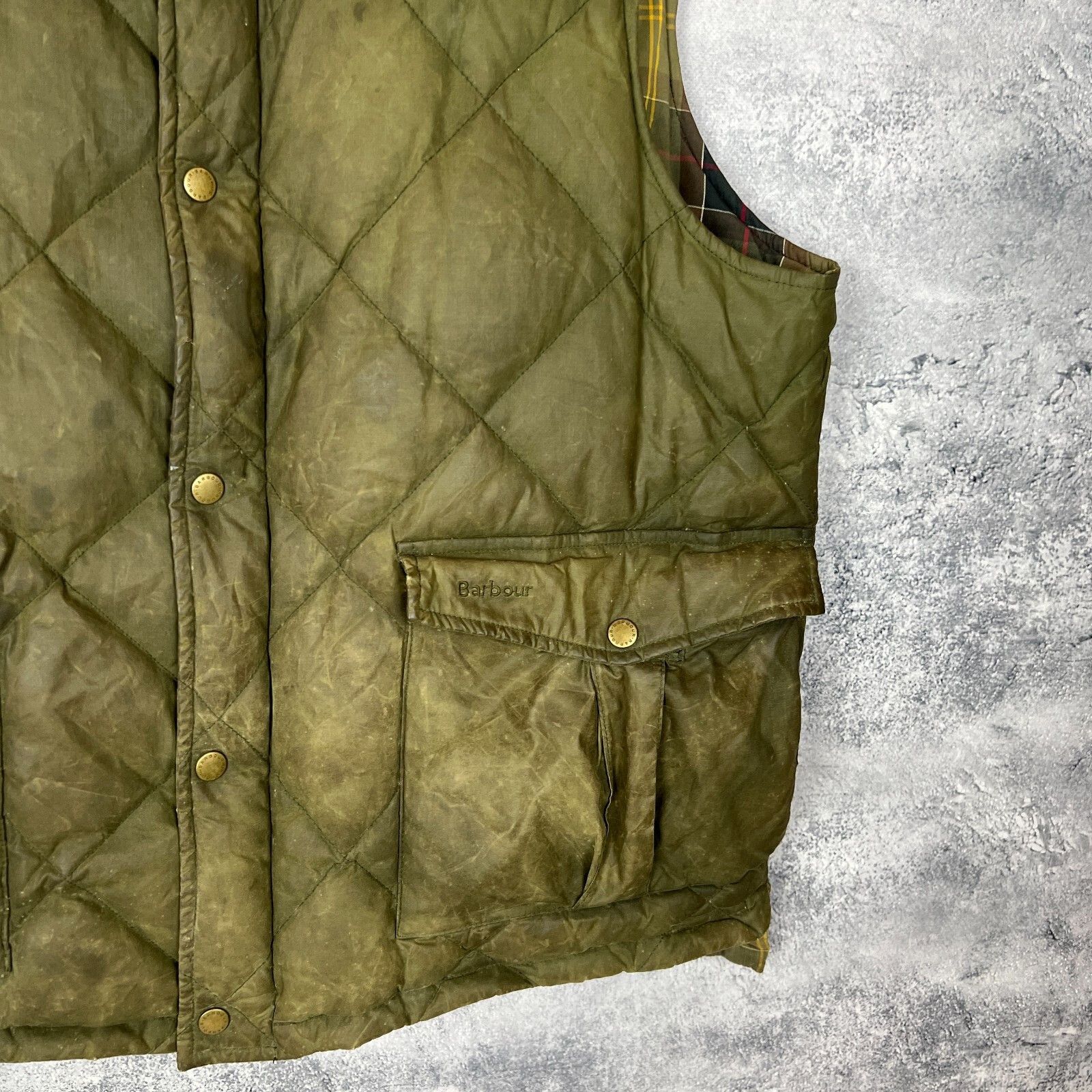 Barbour Barbour Puffer Wax Vest Men's Size XXL Green Cotton ` Size US XXL / EU 58 / 5 - 7 Thumbnail