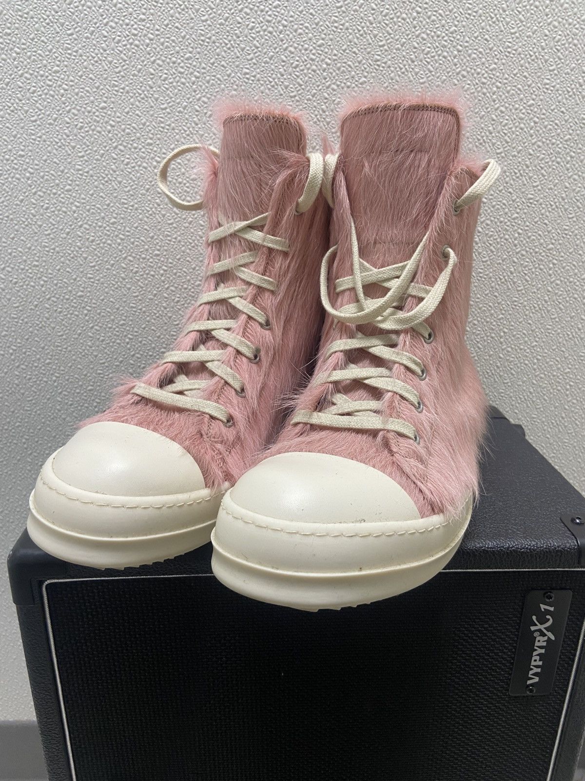 Rick Owens Rick Owens High Top Ramones Pink Pony Hair Size US 10 / EU 43 - 1 Thumbnail