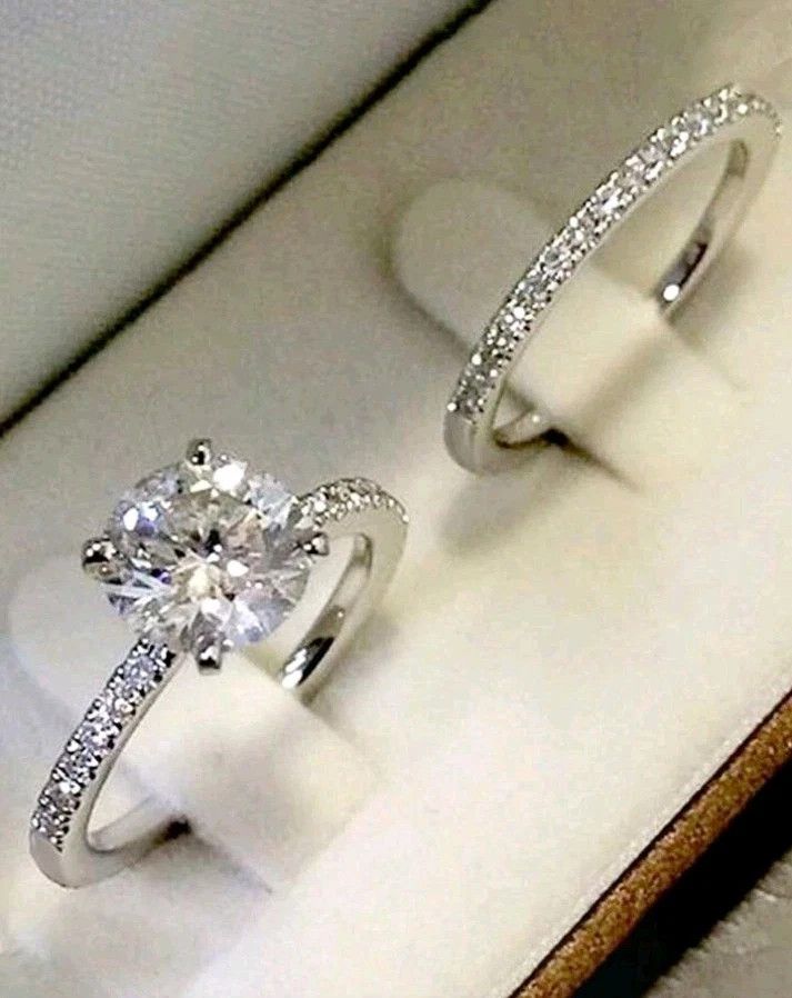 Other 925 Silver Plated Ring Sets Cubic Zirconia Size 7 Size ONE SIZE - 1 Thumbnail