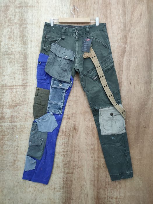Vintage Japan custom reworked reconstruct cargo pants #46-018DLAL Size US 30 / EU 46 - 1 Thumbnail