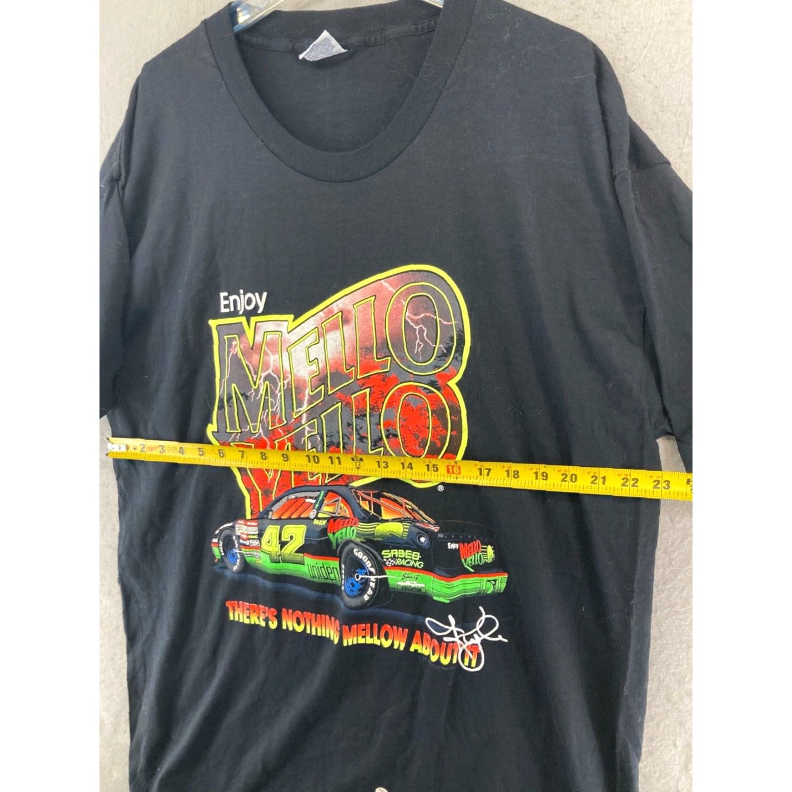 Vintage Cal Cru Mens TShirt 2XL Black Mello Yello Racing 42 Size US XXL / EU 58 / 5 - 2 Thumbnail