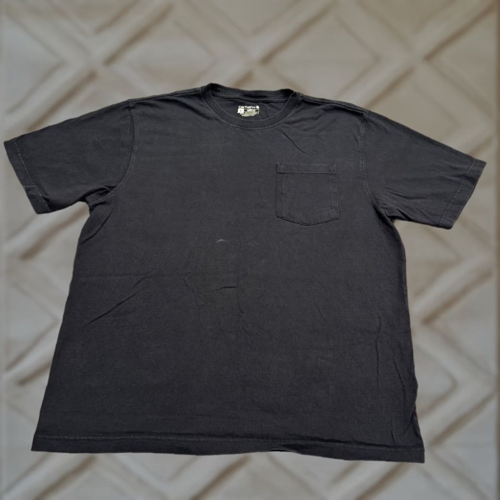 Carhartt Carhartt K87 Classic Cotton T-Shirt Mens Large Black Crew Neck Pocket Tee Size US L / EU 52-54 / 3 - 1 Thumbnail