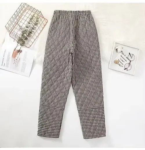 Pants Vintage Patchwork Plaid Winter Pants