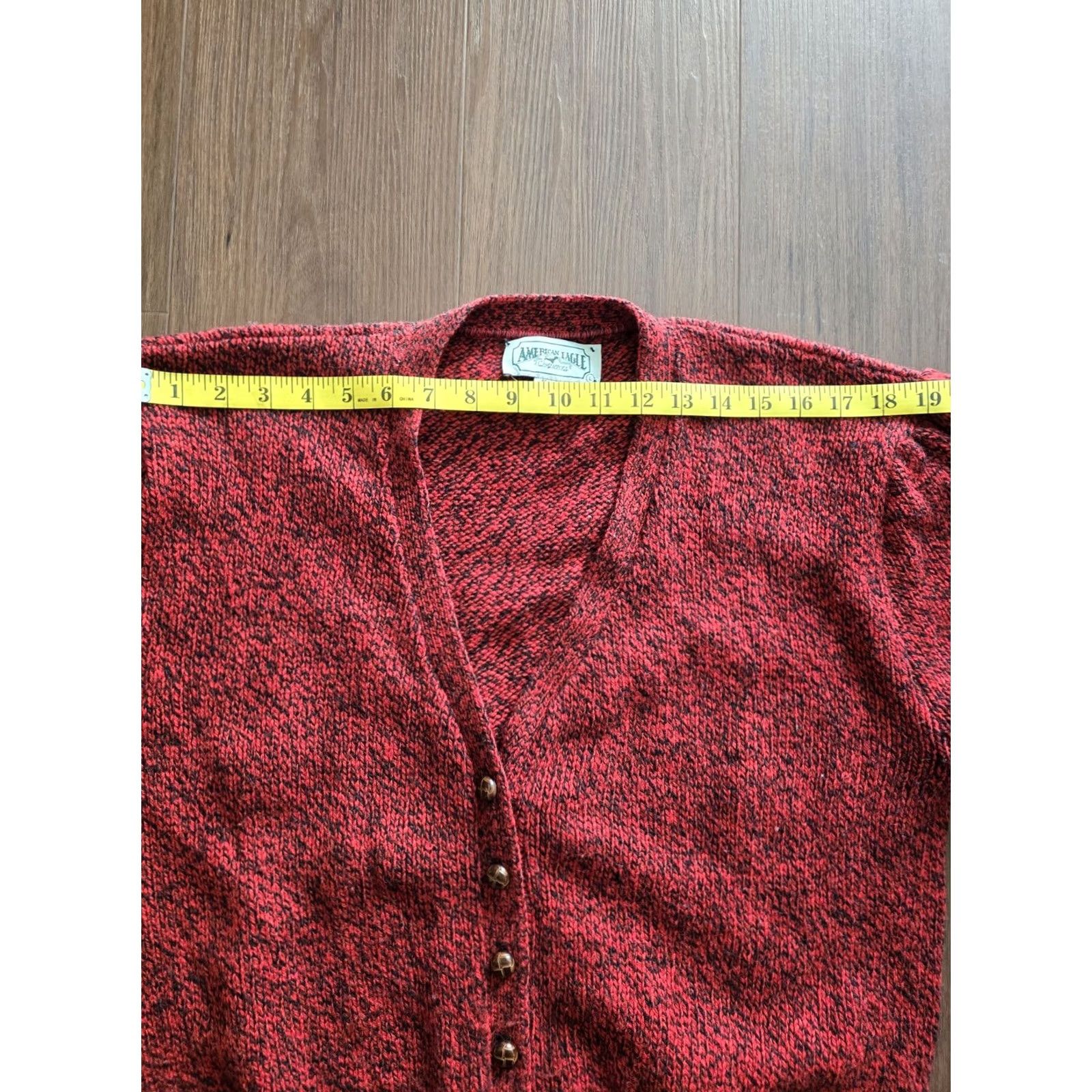 Vintage VINTAGE American Eagle Wool Cardigan Sweater Red Womens Large Size L / US 10 / IT 46 - 7 Thumbnail