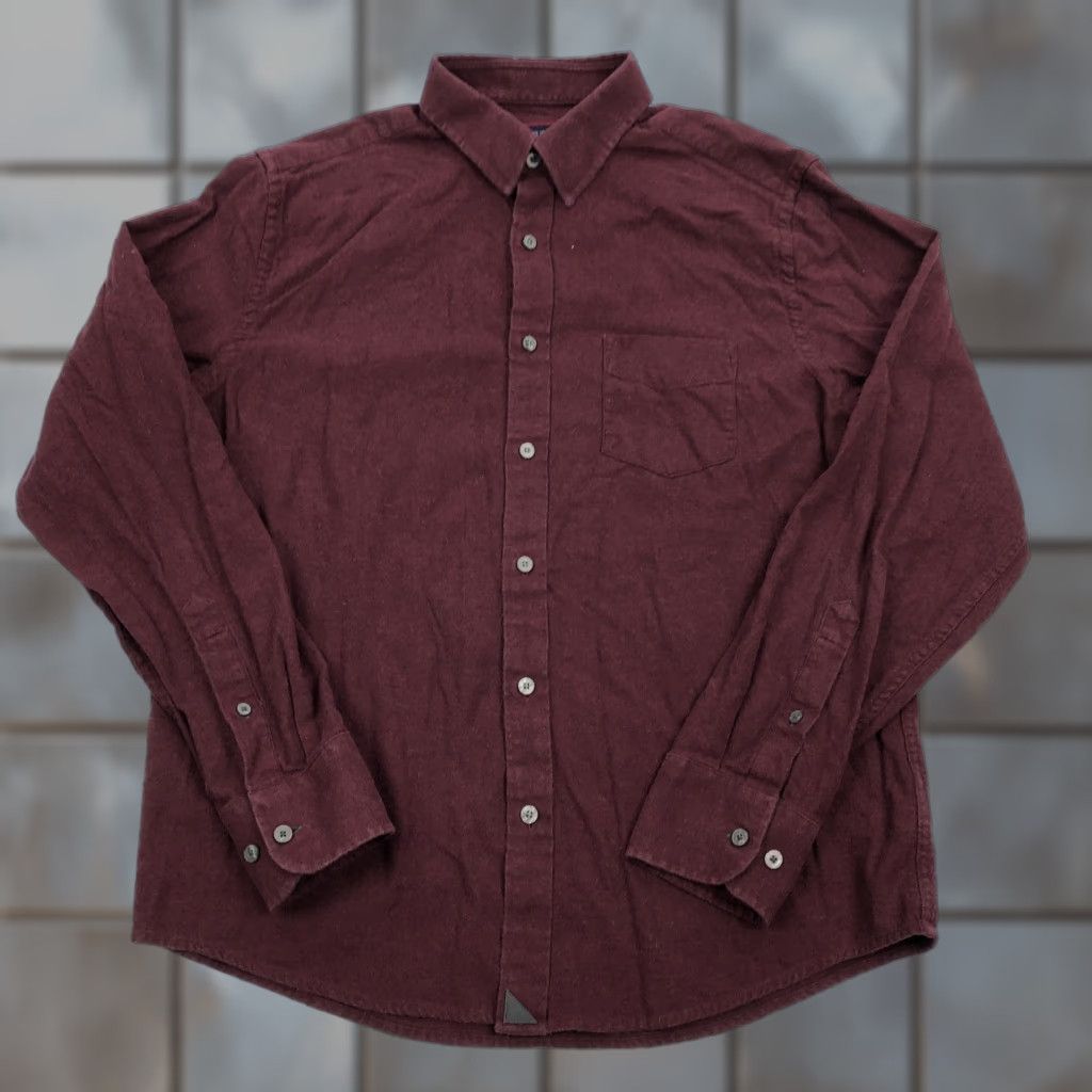 UNTUCKit UNTUCKit Sherwood Men's L Slim Fit Burgundy Flannel Button-Down Shirt Size US L / EU 52-54 / 3 - 1 Thumbnail