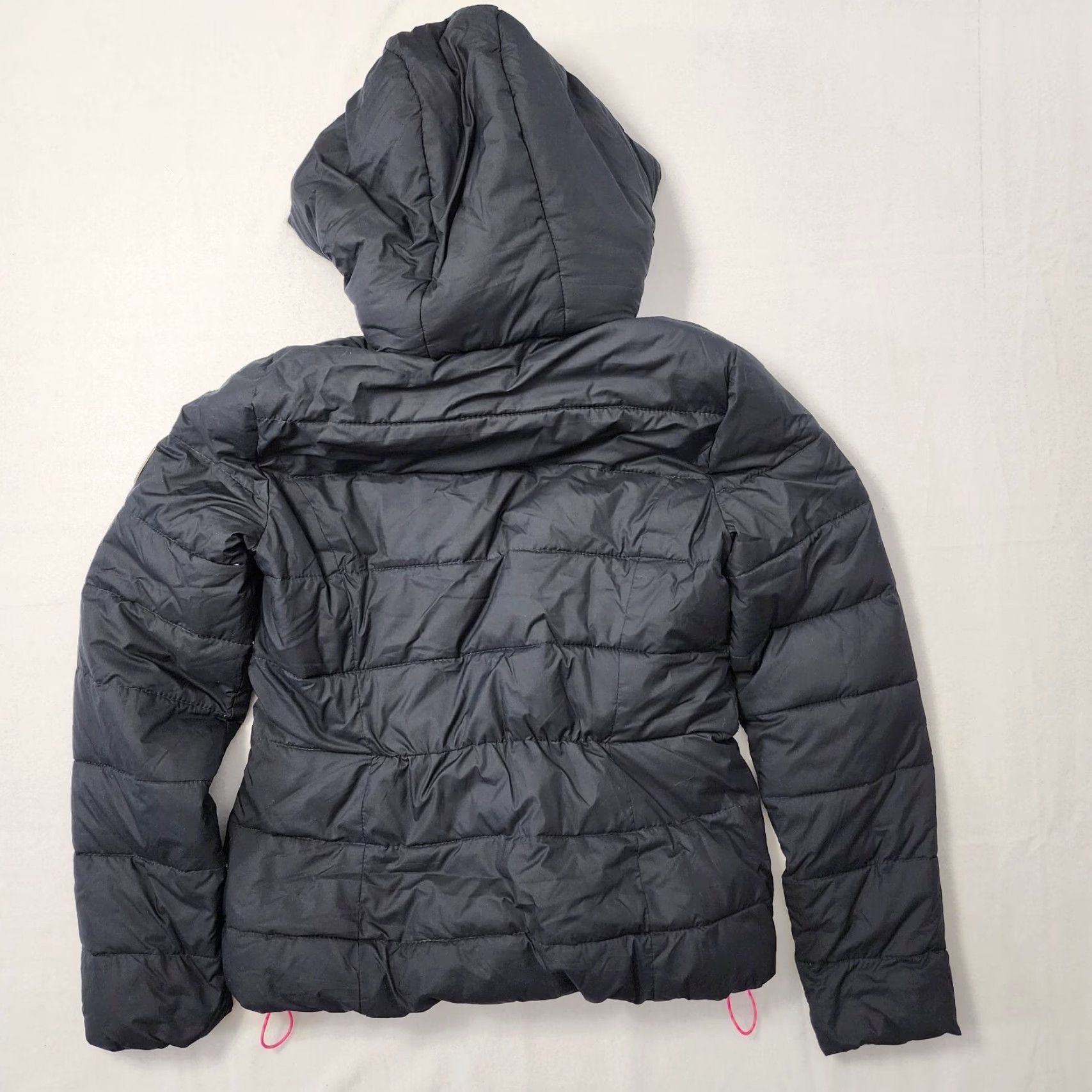 Abercrombie & Fitch VINTAGE Abercrombie & Fitch Puffer Jacket Womens Large Black Down Hooded Fleece Lined Full Zip Size L / US 10 / IT 46 - 2 Thumbnail