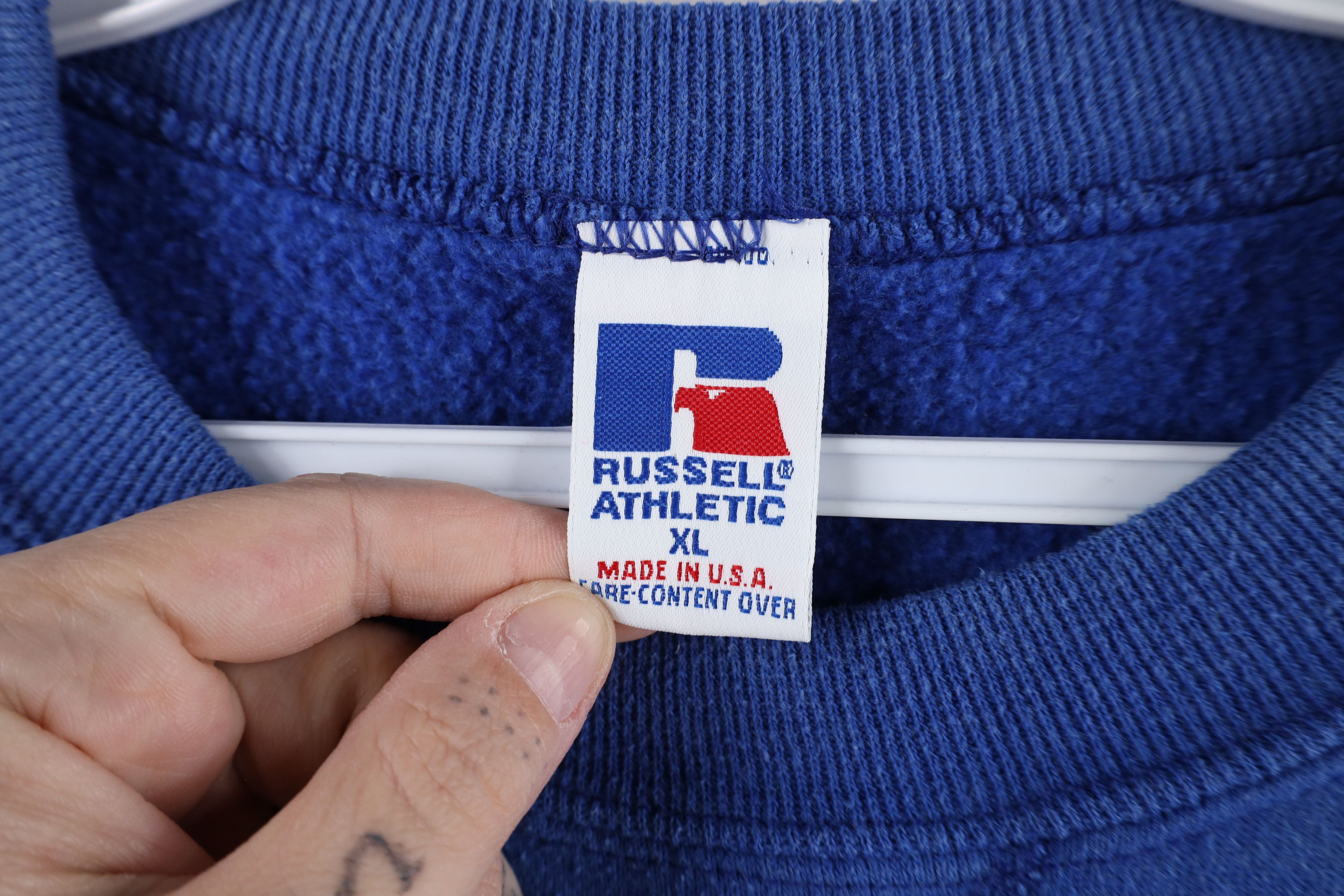 Russell Athletic × Vintage Vintage 90s Russell Athletic Crewneck Sweatshirt Royal USA Size US XL / EU 56 / 4 - 6 Thumbnail